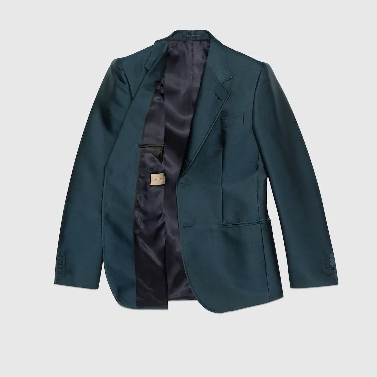 Gucci o1s1wg110125 Satin Jacket in Dark Green Size US M / EU 48-50 / 2 - 2 Thumbnail