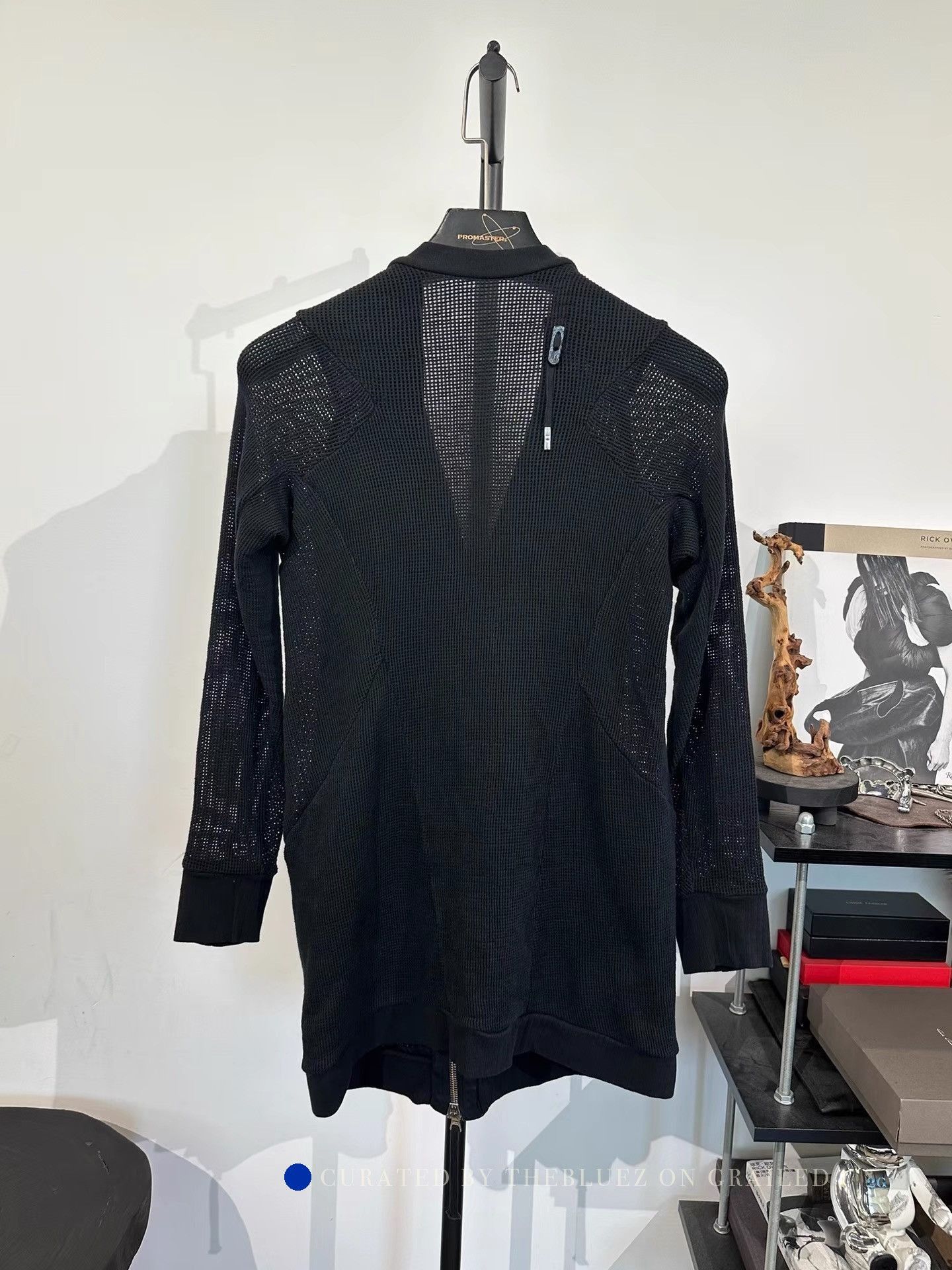 Boris Bidjan Saberi Black Mesh Knit Long Sleeve Top Size US S / EU 44-46 / 1 - 1 Thumbnail