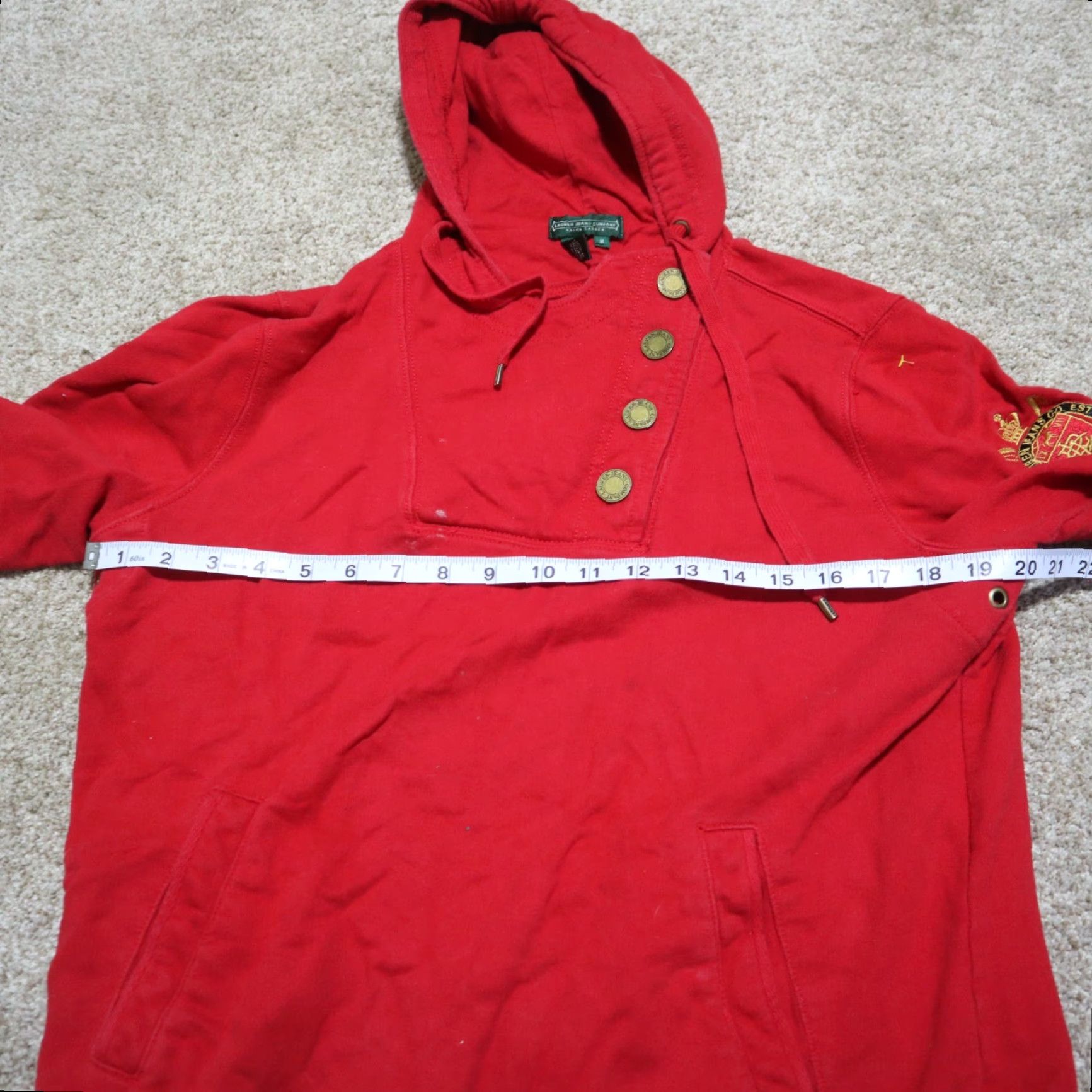 CO VINTAGELAUREN JEANS CO REGAL STYLE HOODIE SWEATER JACKET GOLD BUTTONS SIZE M MEDIUM Size M / US 6-8 / IT 42-44 - 6 Thumbnail