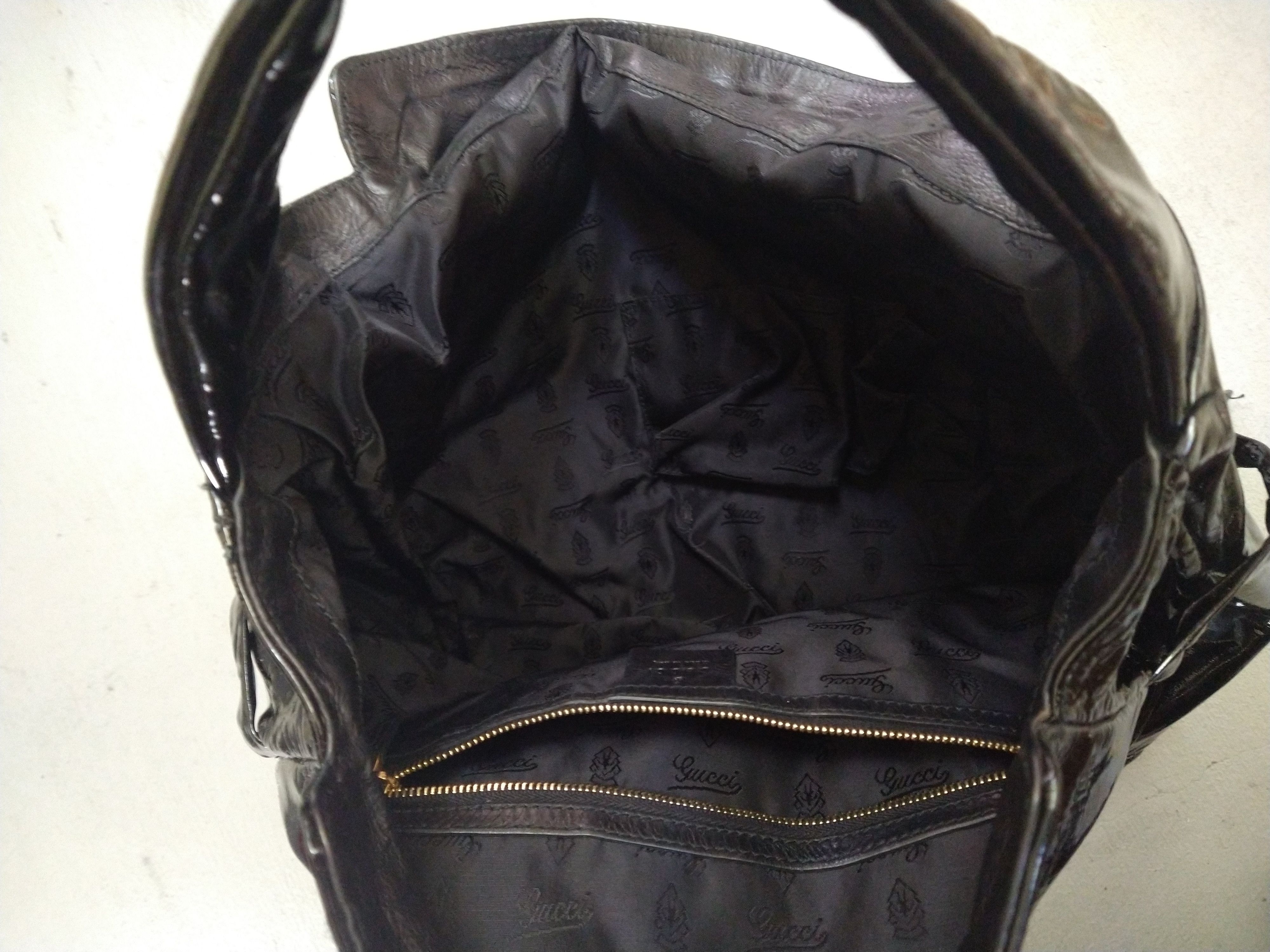 Gucci Gucci Hysteria Shoulder Bag Purse Black Patent Leather Y2K Size ONE SIZE - 8 Thumbnail