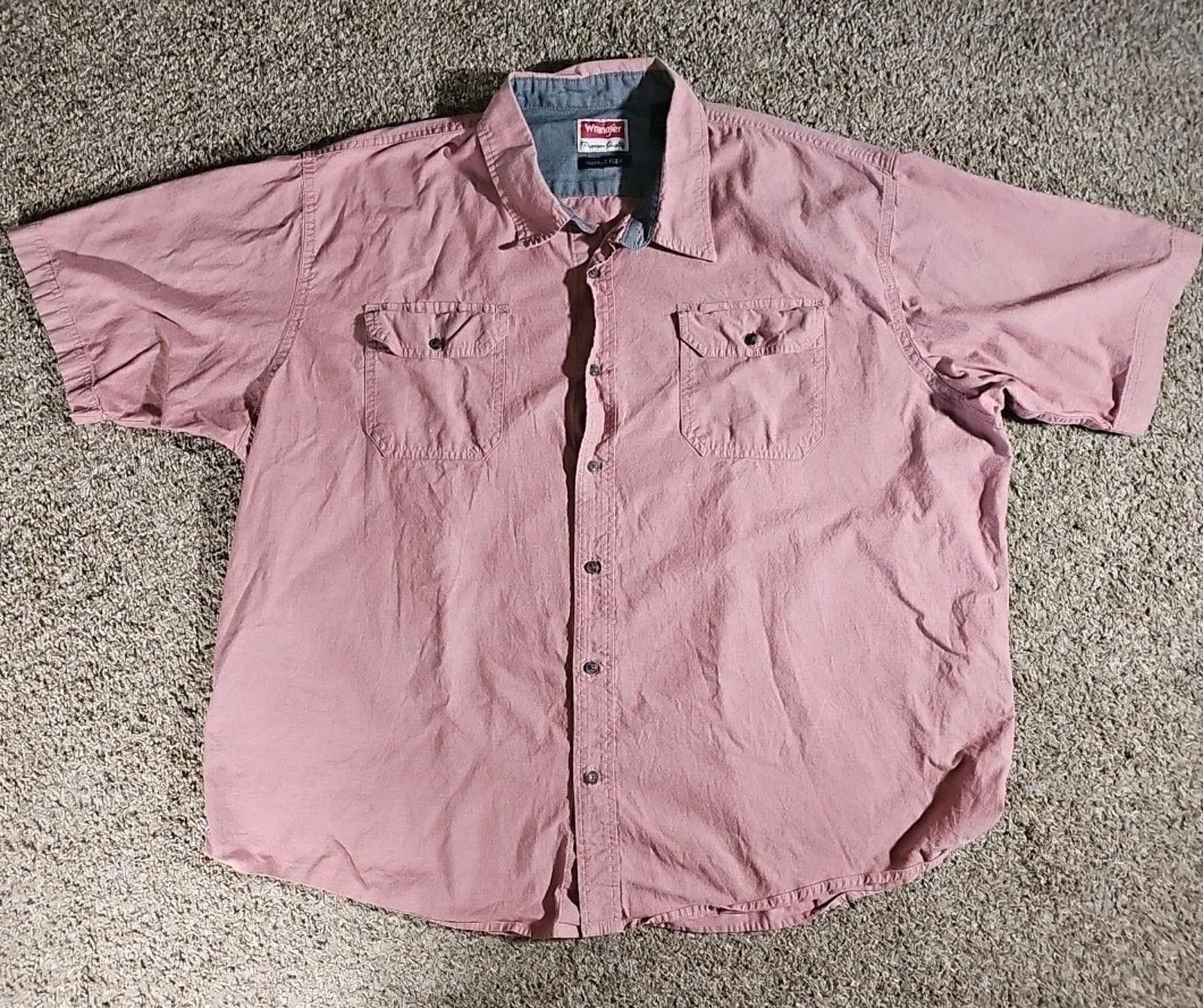 Wrangler Wrangler Comfort Flex 3XL Button Up Shirt Size US XXL / EU 58 / 5 - 1 Thumbnail