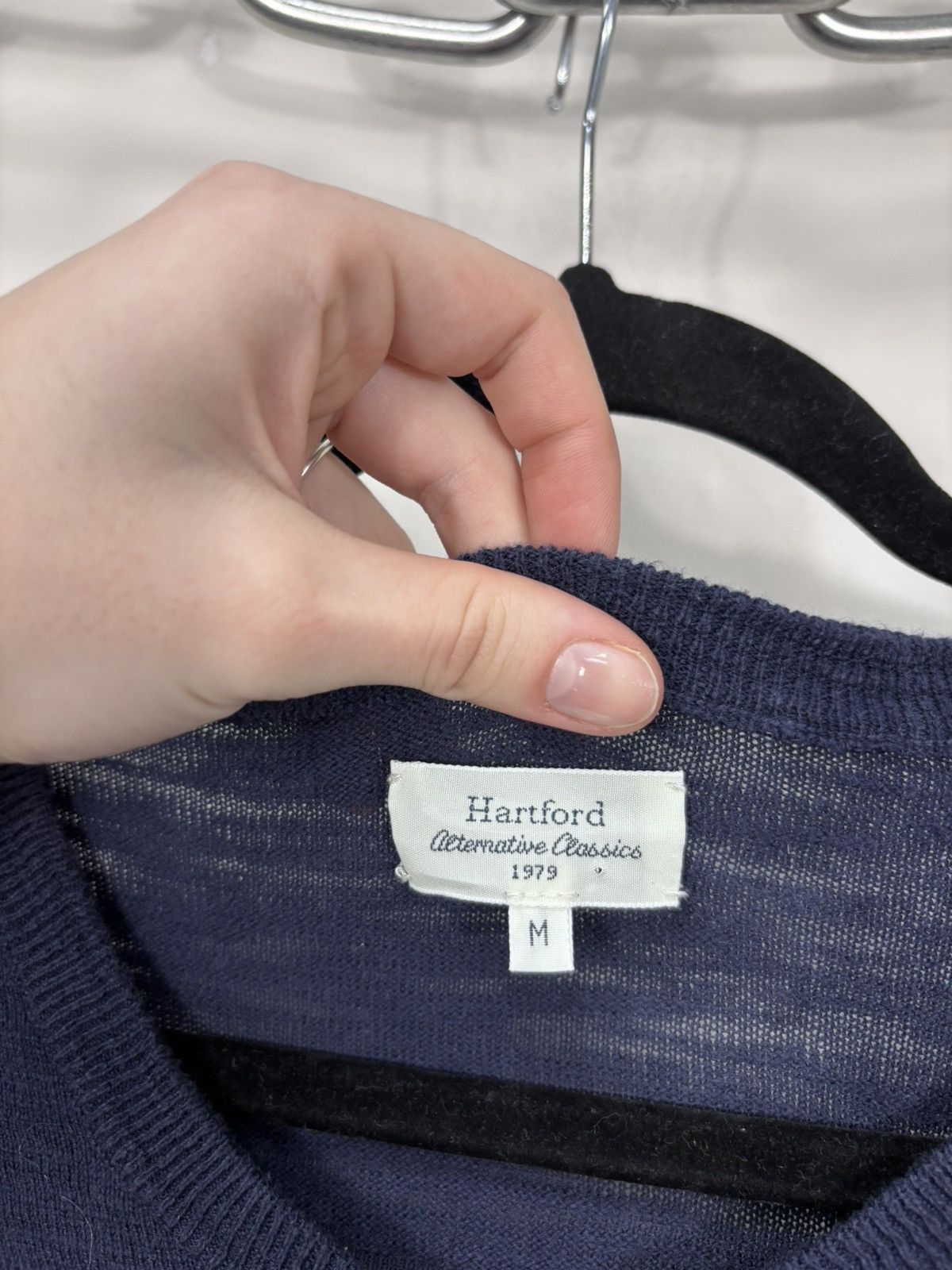 Hartford Hartford Men’s Navy Blue Cotton Knit V-Neck Sweater Size US M / EU 48-50 / 2 - 6 Thumbnail