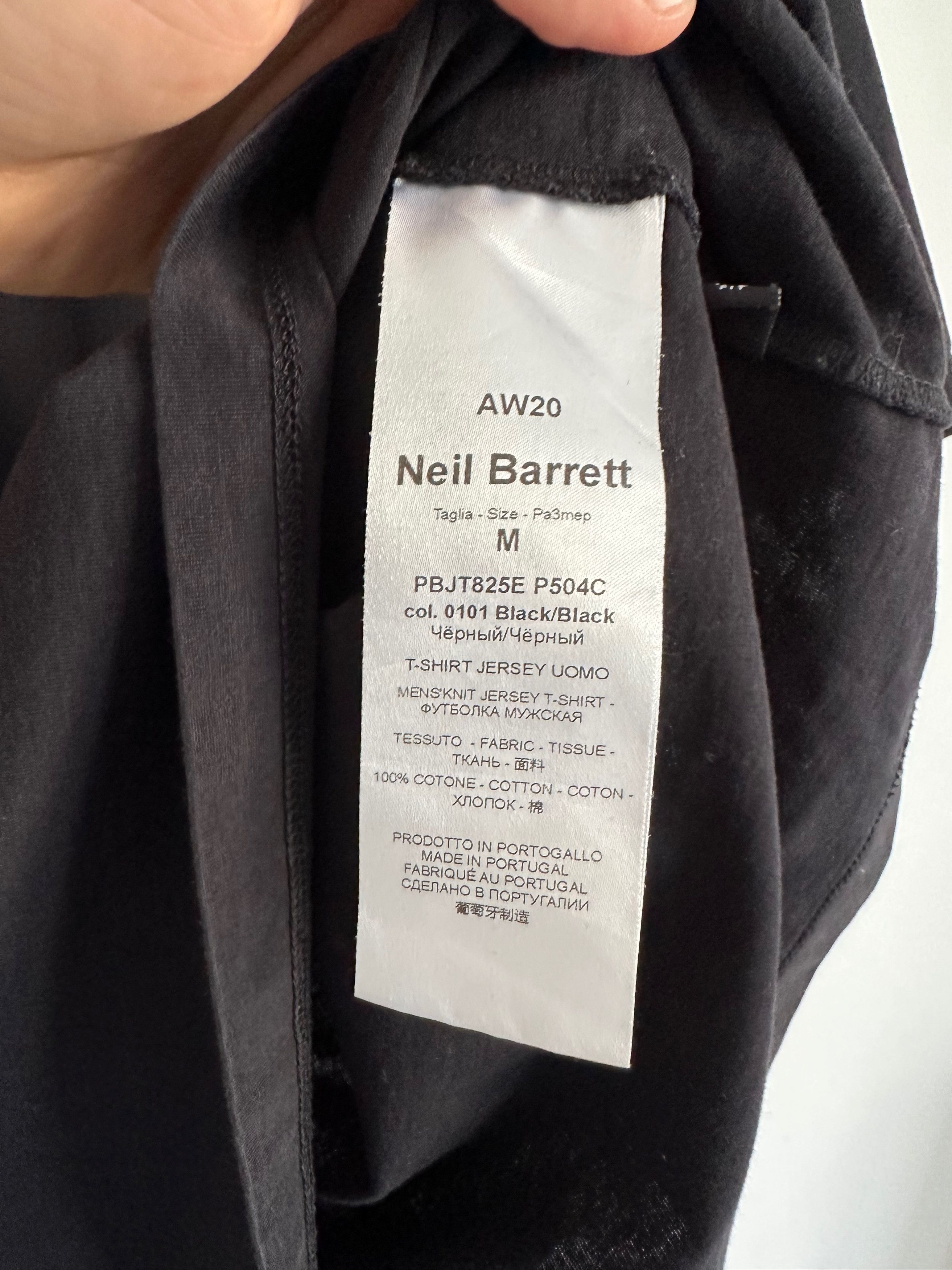 Neil Barrett NEIL BARRETT black t shirt AW20 Slim Fit Size US M / EU 48-50 / 2 - 5 Thumbnail