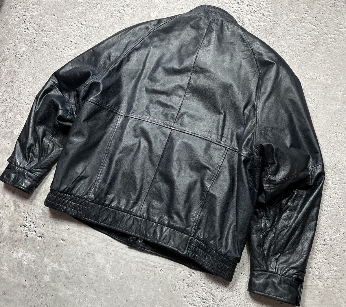 Leather × Vintage Vintage St Michael Leather Bomber Jacket Korea Black Retro Size US XL / EU 56 / 4 - 19 Thumbnail