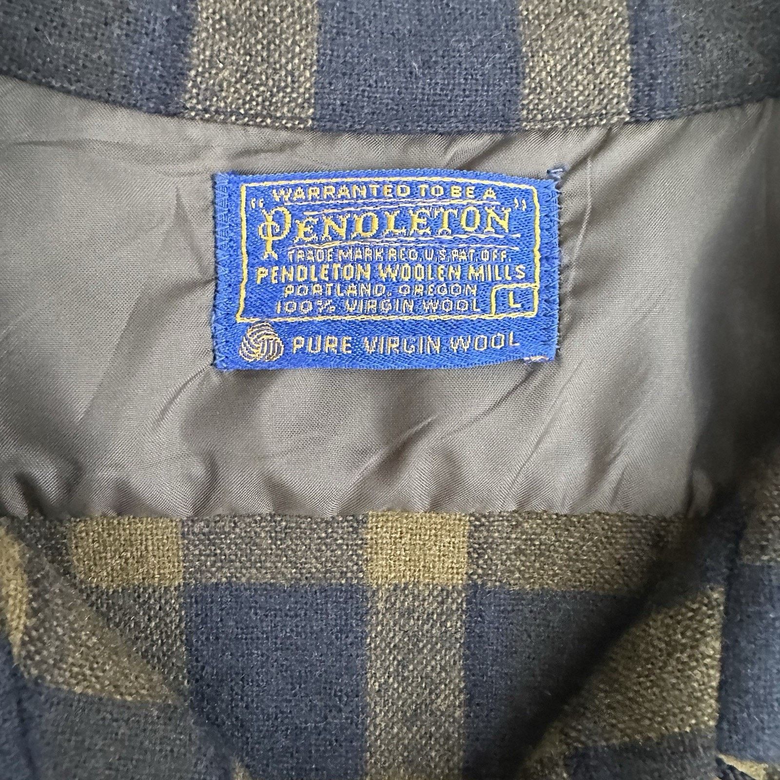 Pendleton × Vintage Vintage 60s Pendleton Green Plaid Wool Board Shirt Sz L Size US L / EU 52-54 / 3 - 5 Thumbnail