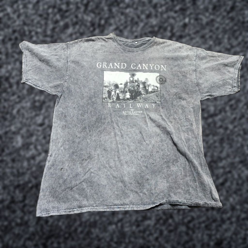 Vintage VINTAGE Grand Canyon Railway Shirt Mens 2XL Acid Washed Crew Neck Gray 90s T-Shirt Size US XXL / EU 58 / 5 - 1 Thumbnail