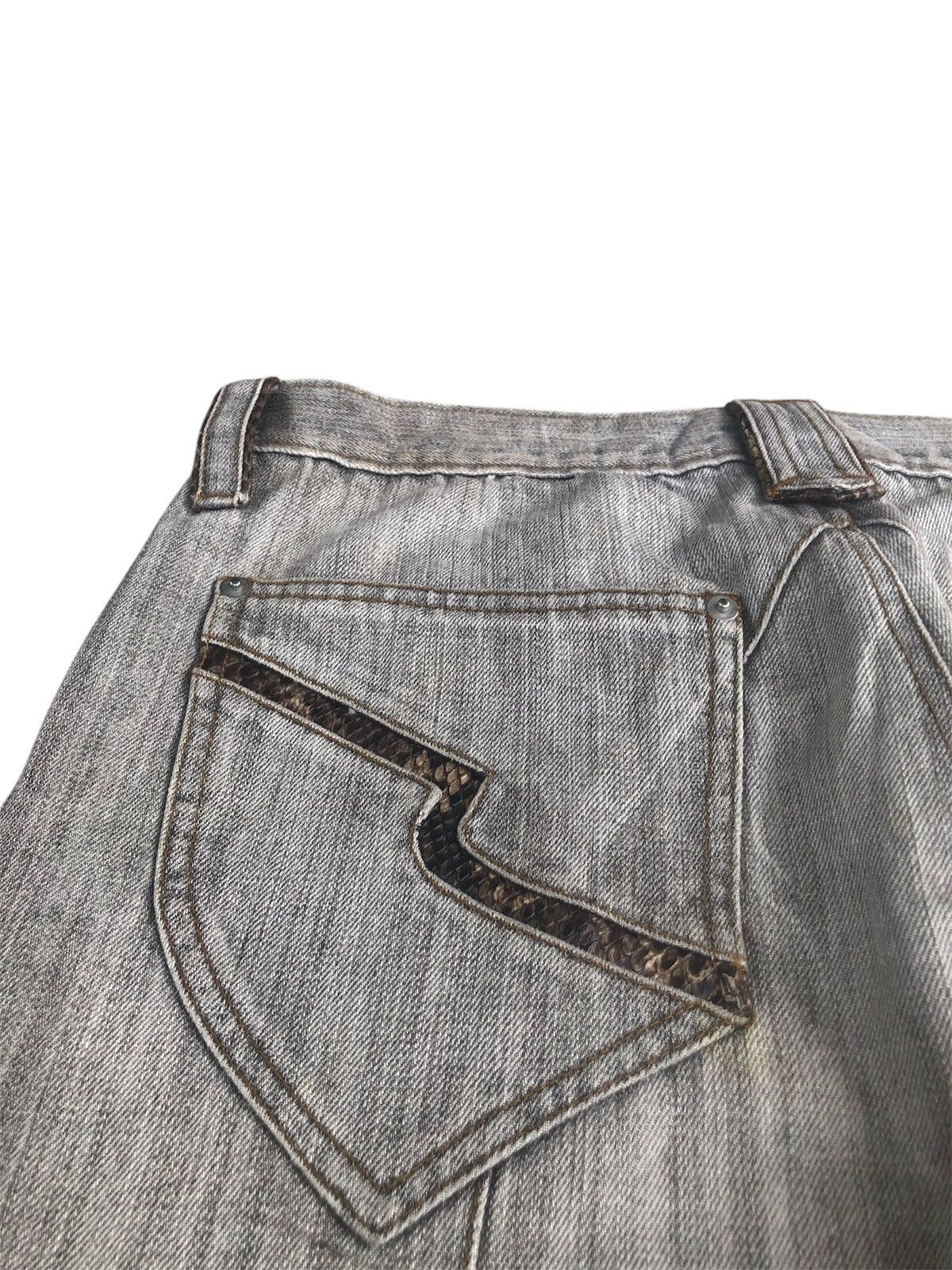 semanticdesign Semantic Design Flared Jeans Snake Skin Distressed Jeans Size US 33 - 15 Thumbnail