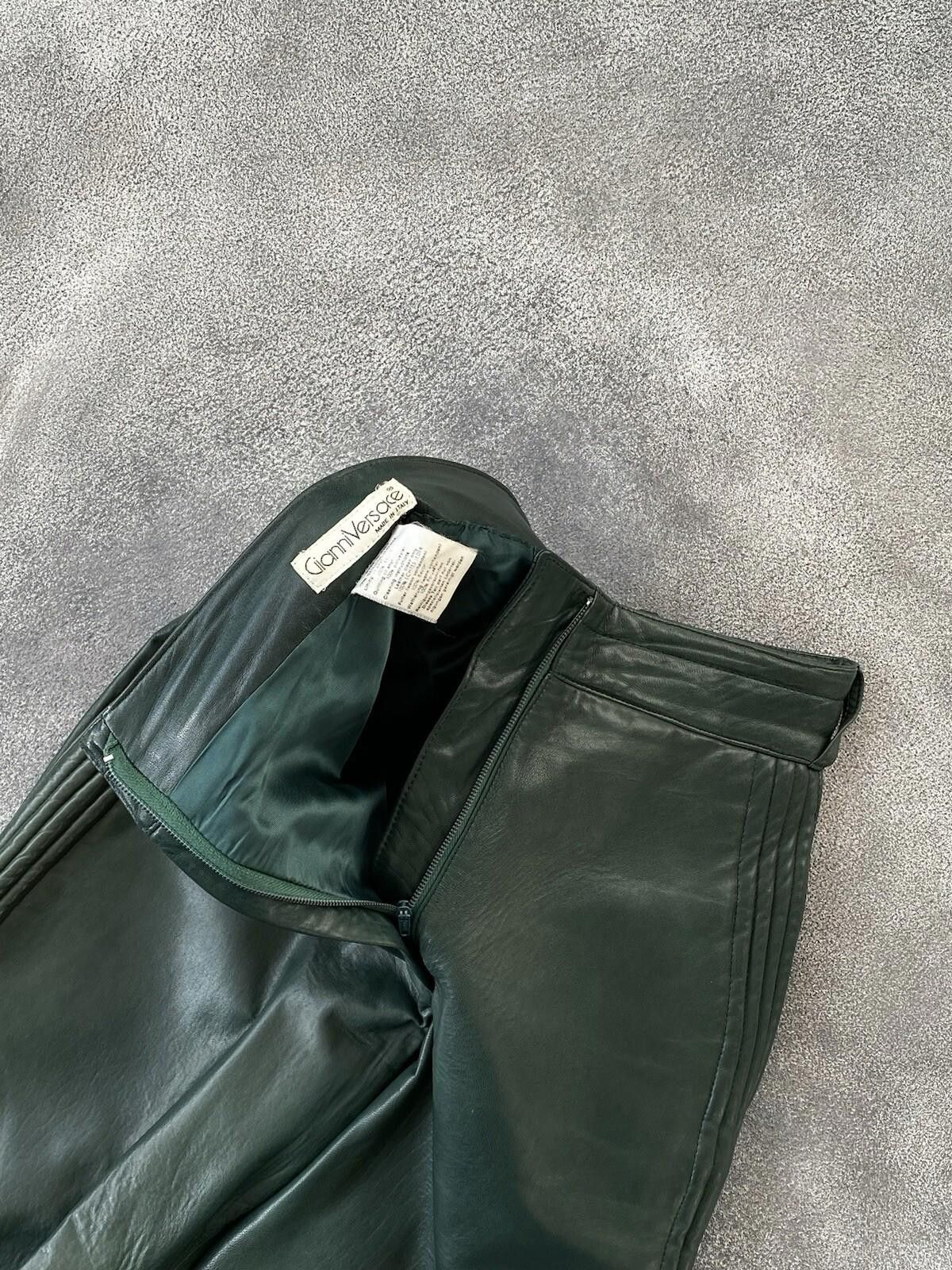 Versace 1970’s Gianni Versace Biker Leather Pants Vintage Women Size 32" / US 10 / IT 46 - 10 Thumbnail