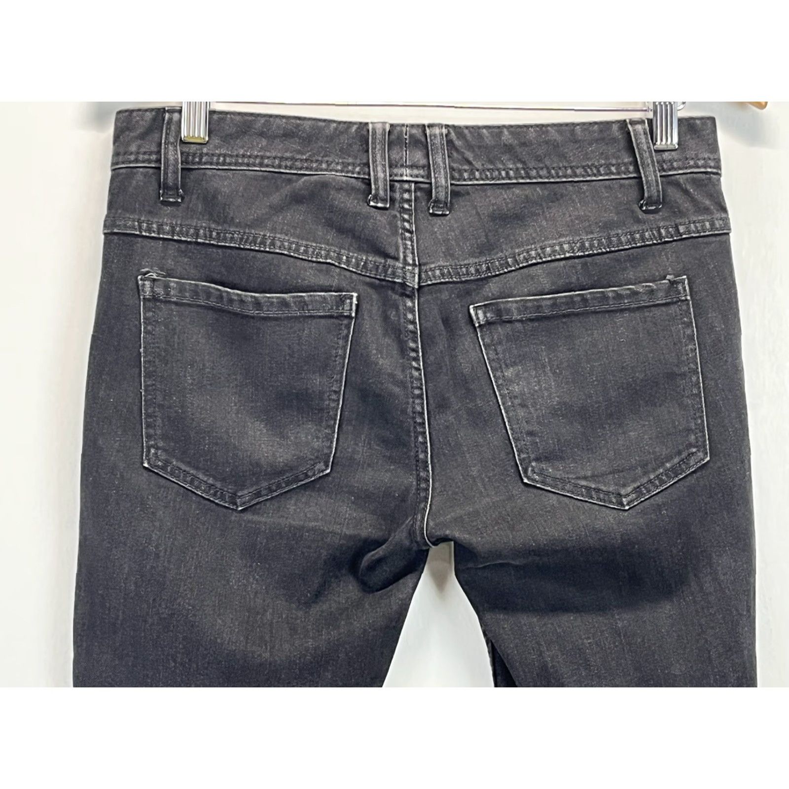 Free People Free People Skinny Jeans Sz 28 Black Distressed Raw Hem GUC Size 28" / US 6 / IT 42 - 4 Thumbnail