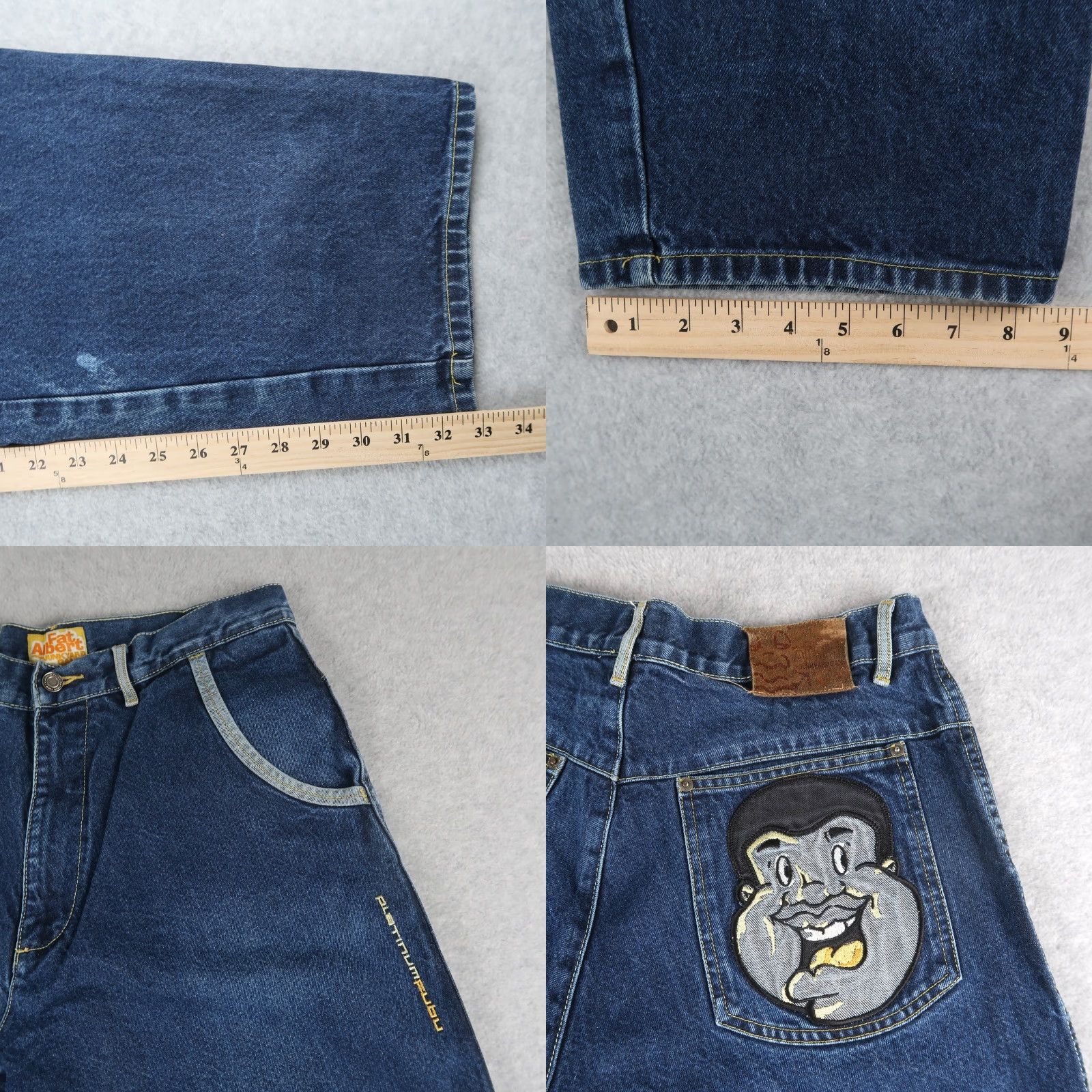Fubu VINTAGE Platinum FUBU Fat Albert Jeans Mens 34x34 Blue Embroidered Hip Hop 2000s Size US 34 / EU 50 - 9 Thumbnail