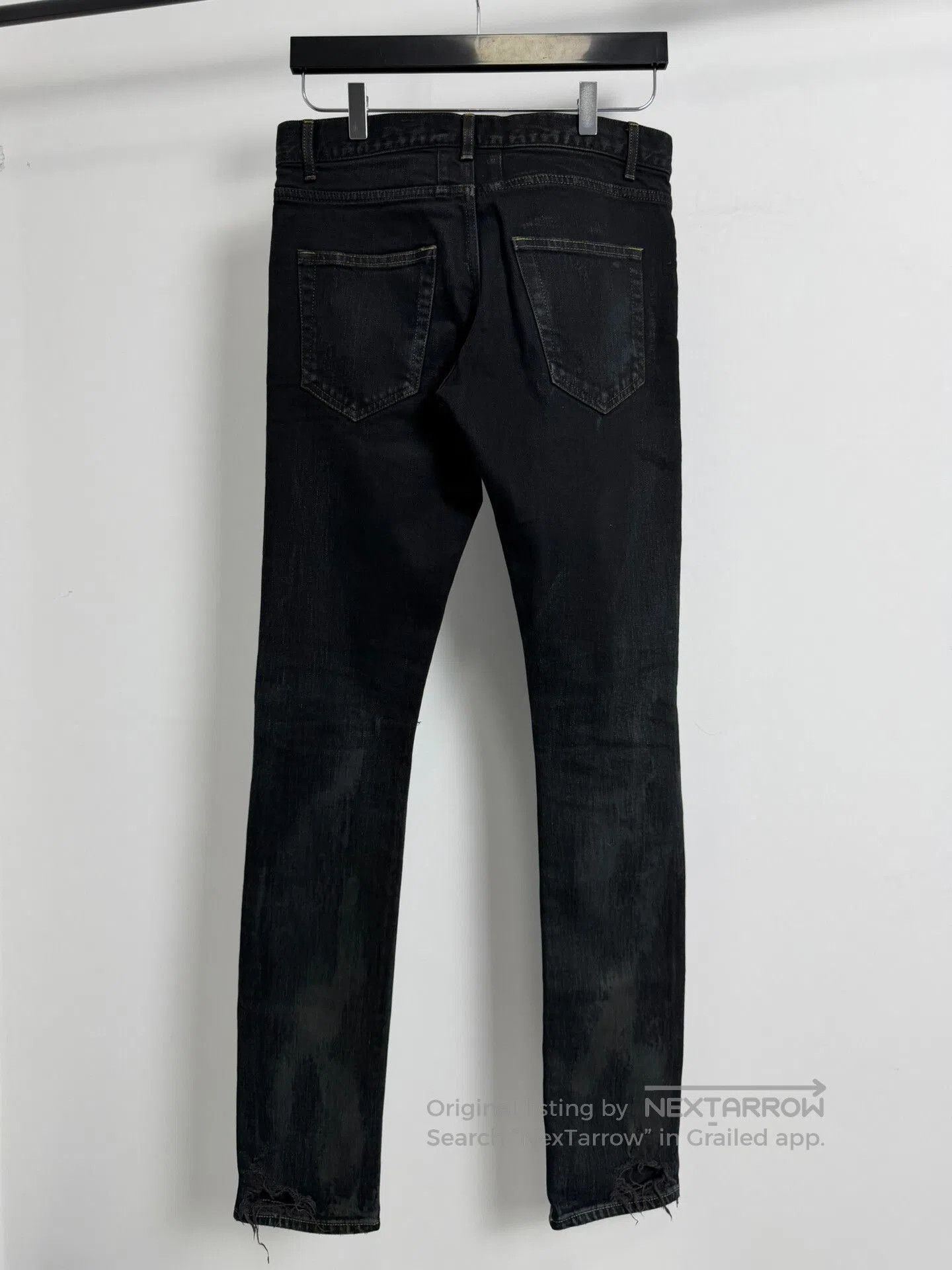 Saint Laurent Paris Black Distressed Skin Fit Jeans. Size US 29 - 2 Thumbnail