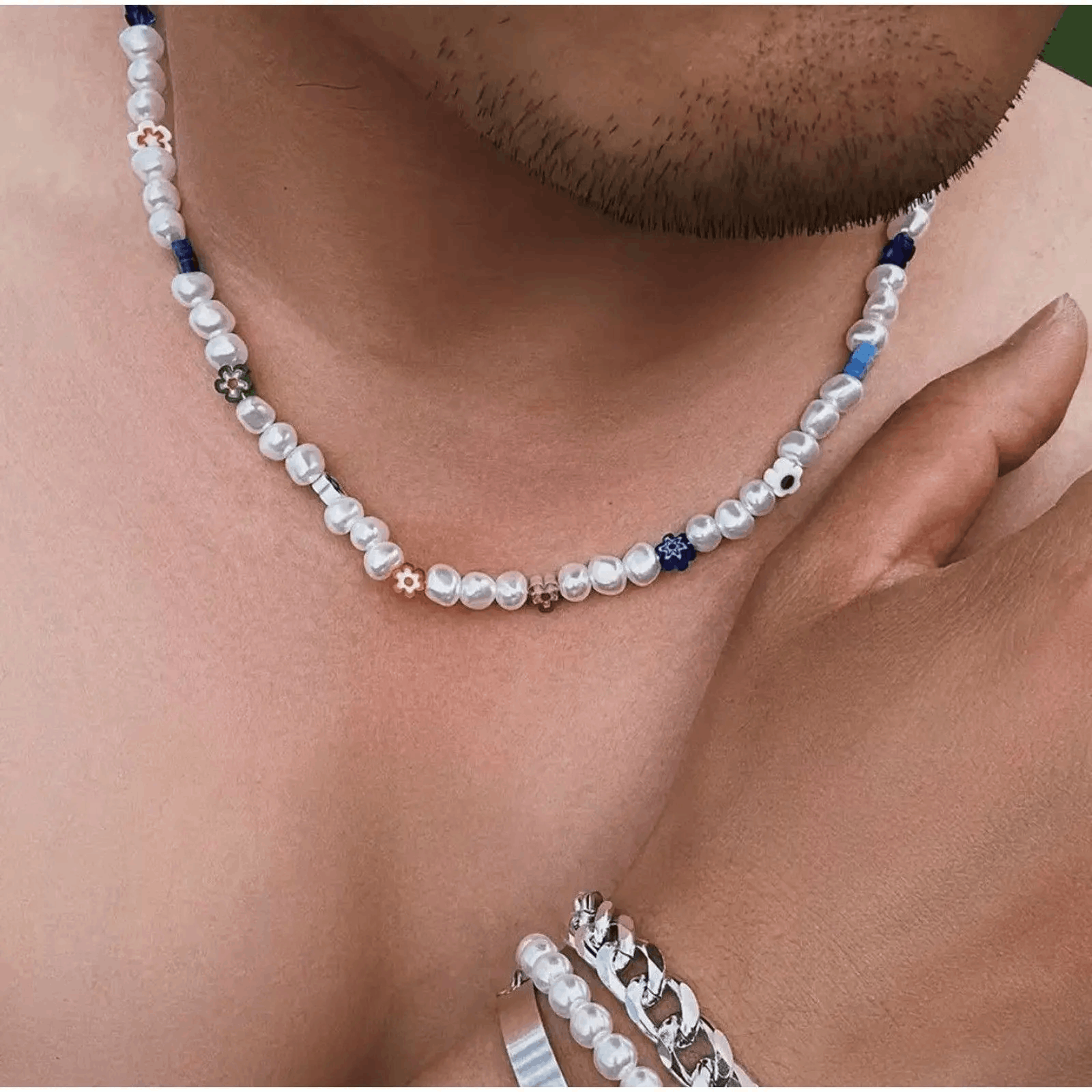 Jewelry Pearl Choker Flower Necklace Y2K Fashion Size ONE SIZE - 4 Thumbnail