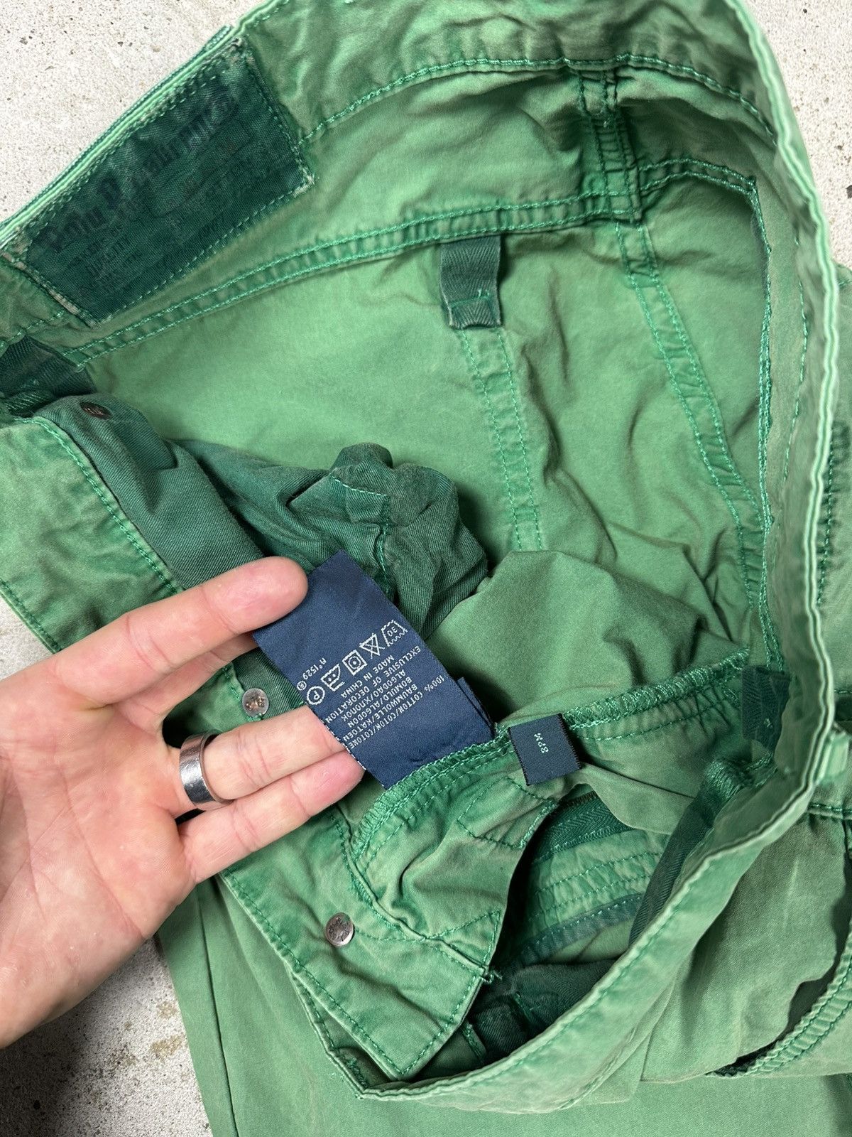 Polo Ralph Lauren × Ralph Lauren × Vintage Vintage Y2K Polo Ralph Lauren Washed Green Pants Size US 30 / EU 46 - 19 Thumbnail