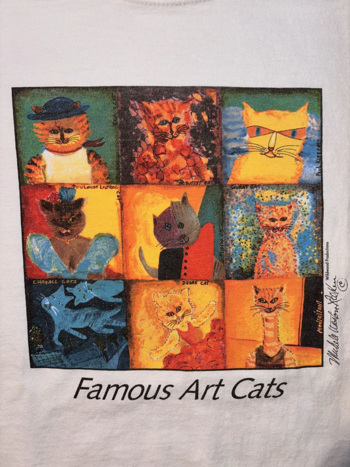 Gildan Vtg Wildwood Productions Famous Art Cats Pop Art 90’s Parody Size US L / EU 52-54 / 3 - 2 Thumbnail