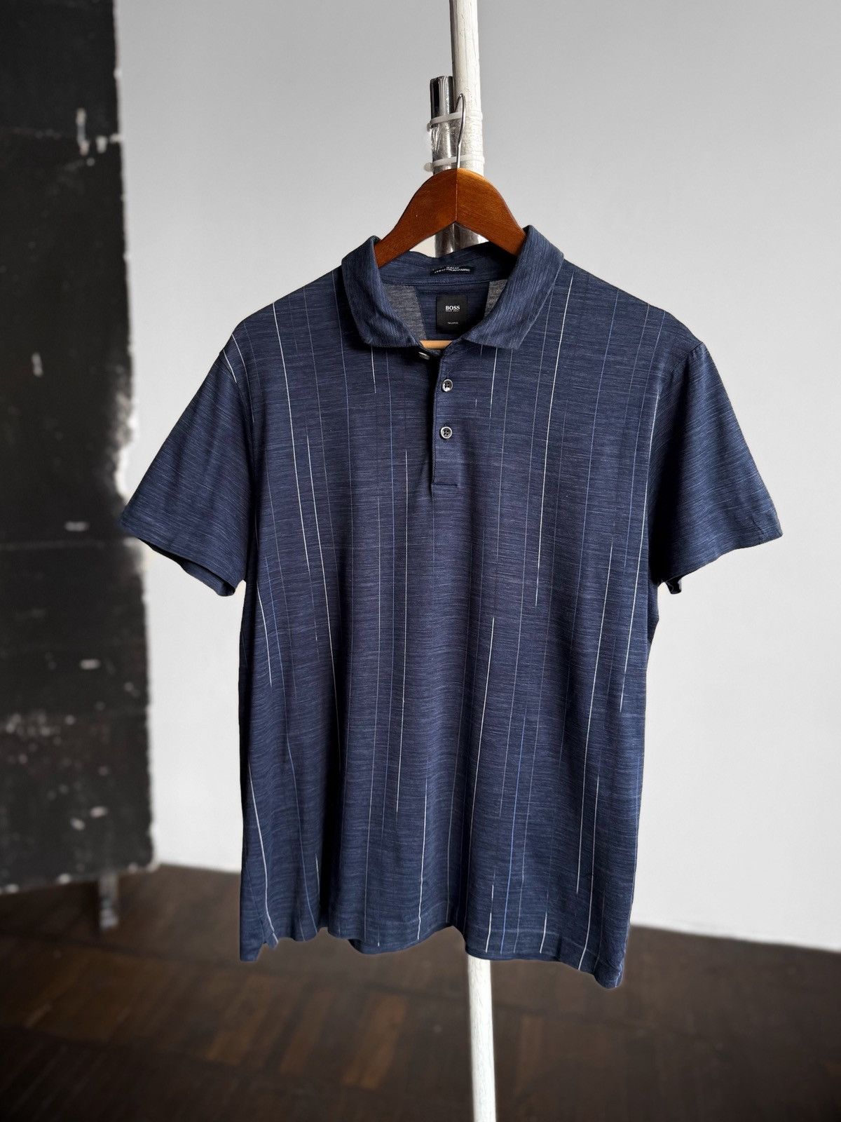 Hugo Boss Hugo Boss Mens Blue Polo Shirt Slim Fit Original Striped SS Size US L / EU 52-54 / 3 - 2 Thumbnail