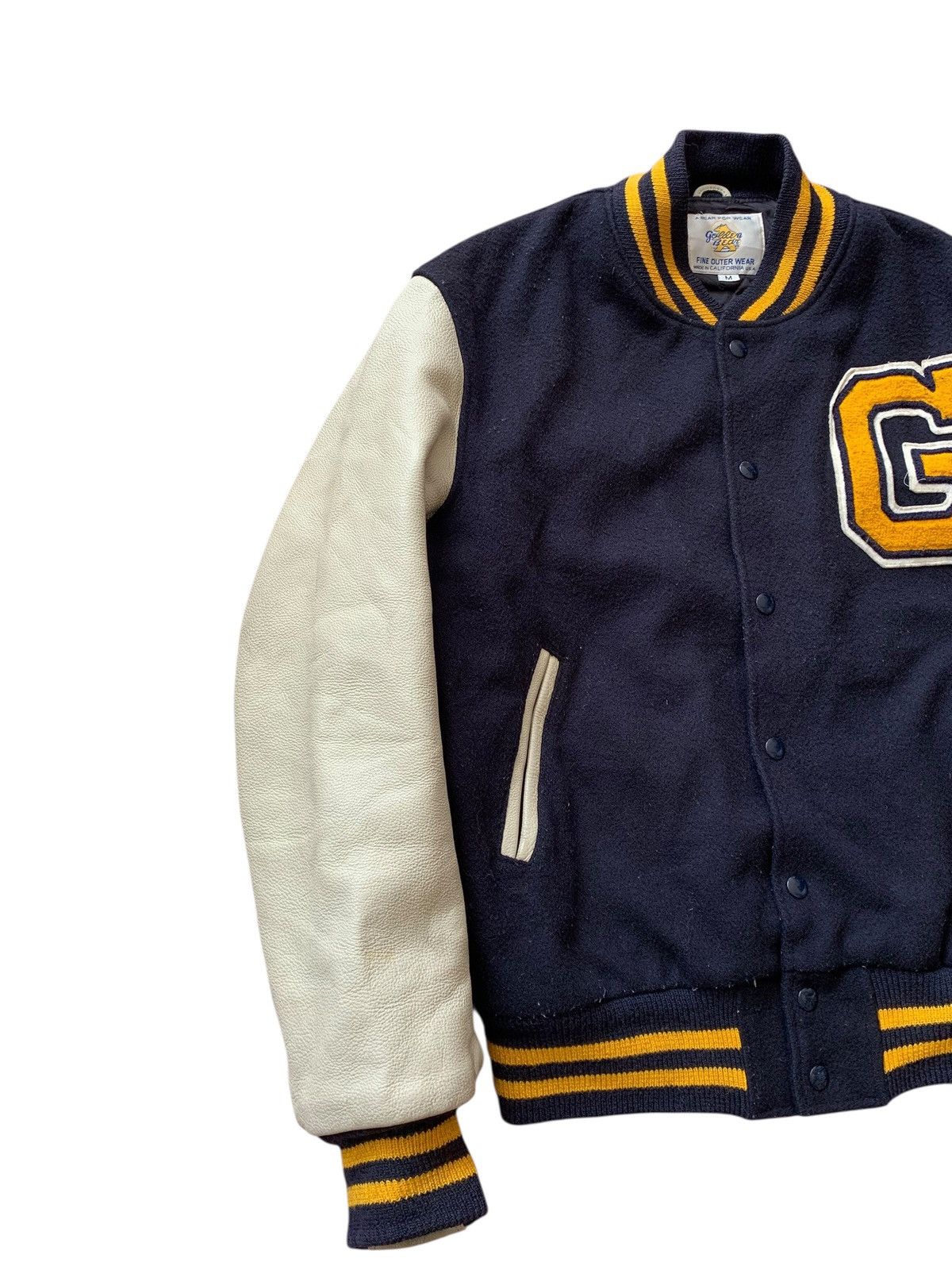 🔥VTG GOLDEN BEAR WOOL/LEATHER LETTERMAN VARSITY