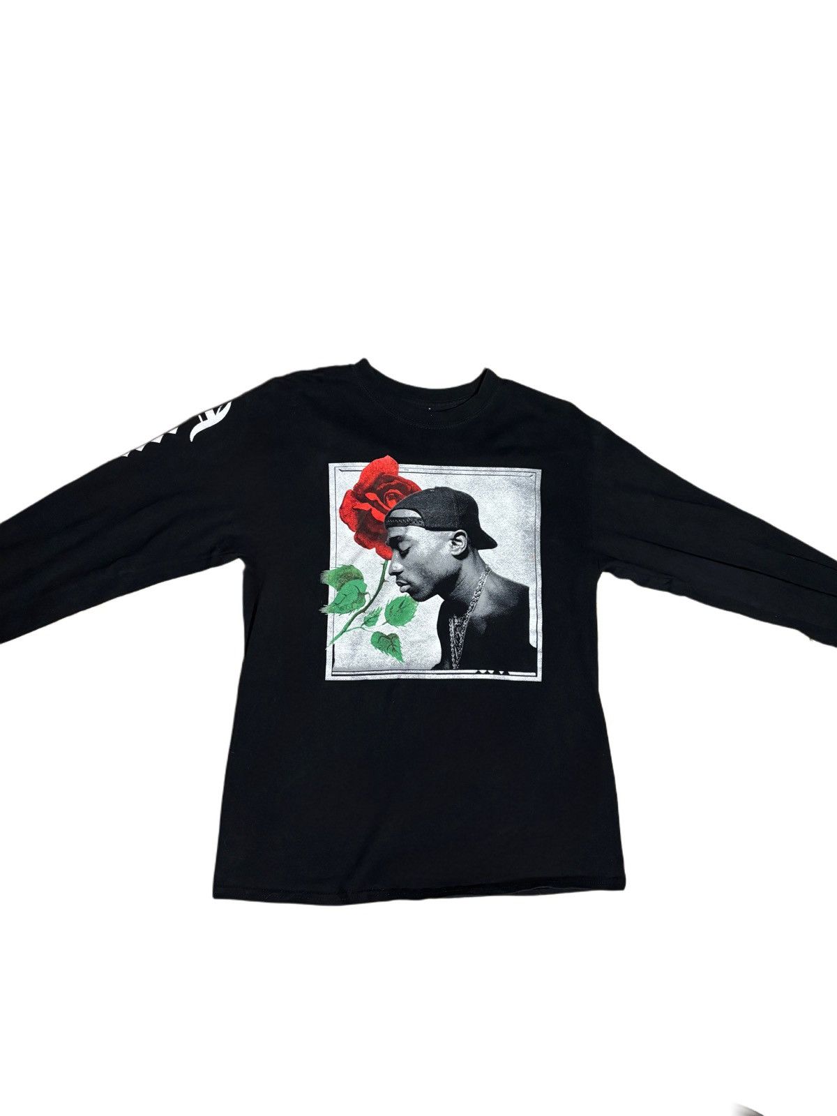 Vintage Vintage Tupac Rose Graphic Long Sleeve Size US M / EU 48-50 / 2 - 2 Thumbnail