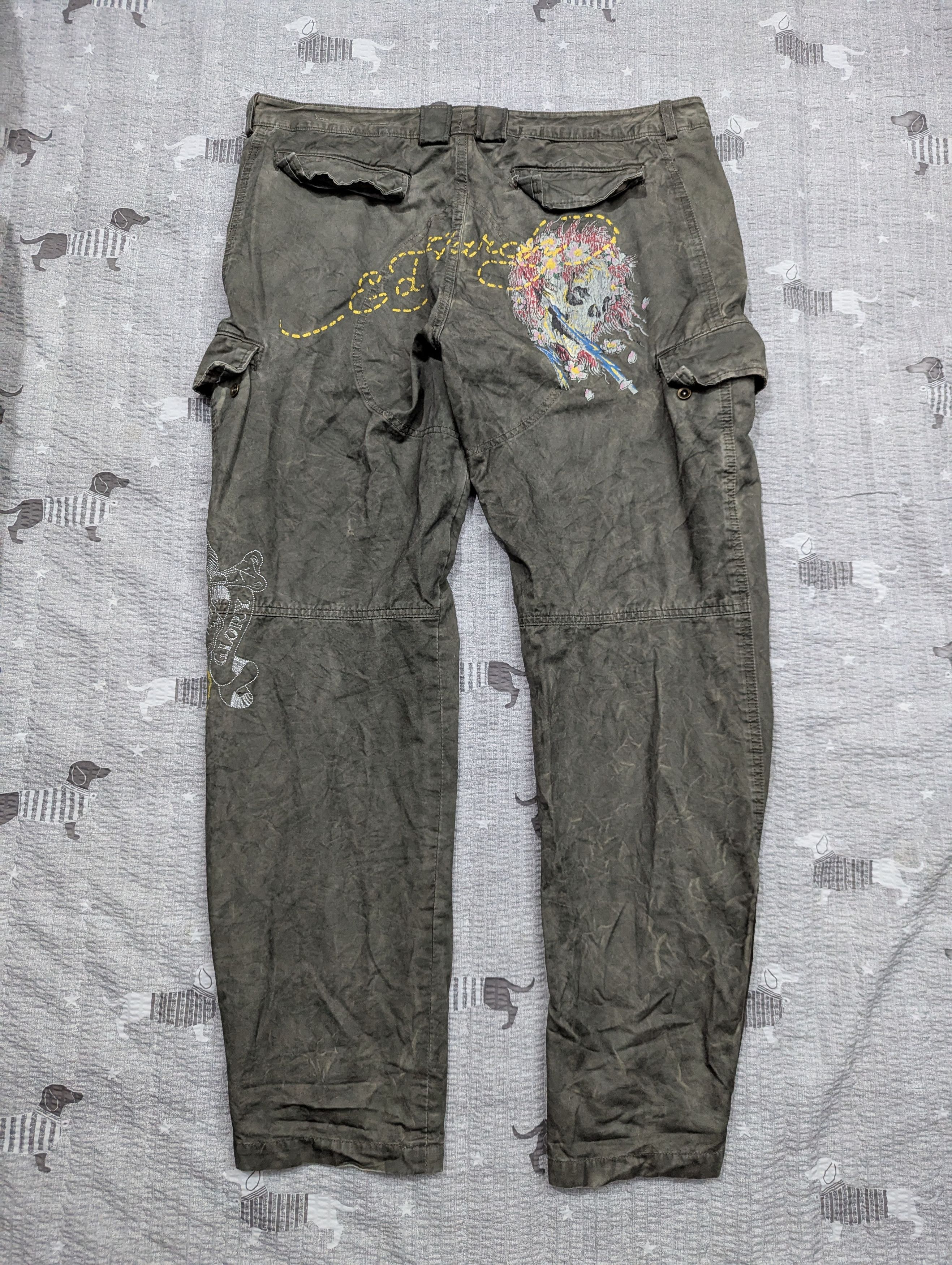 Christian Audigier × Ed Hardy Ed Hardy cargo zip baggy wide pants Size US 38 / EU 54 - 12 Thumbnail