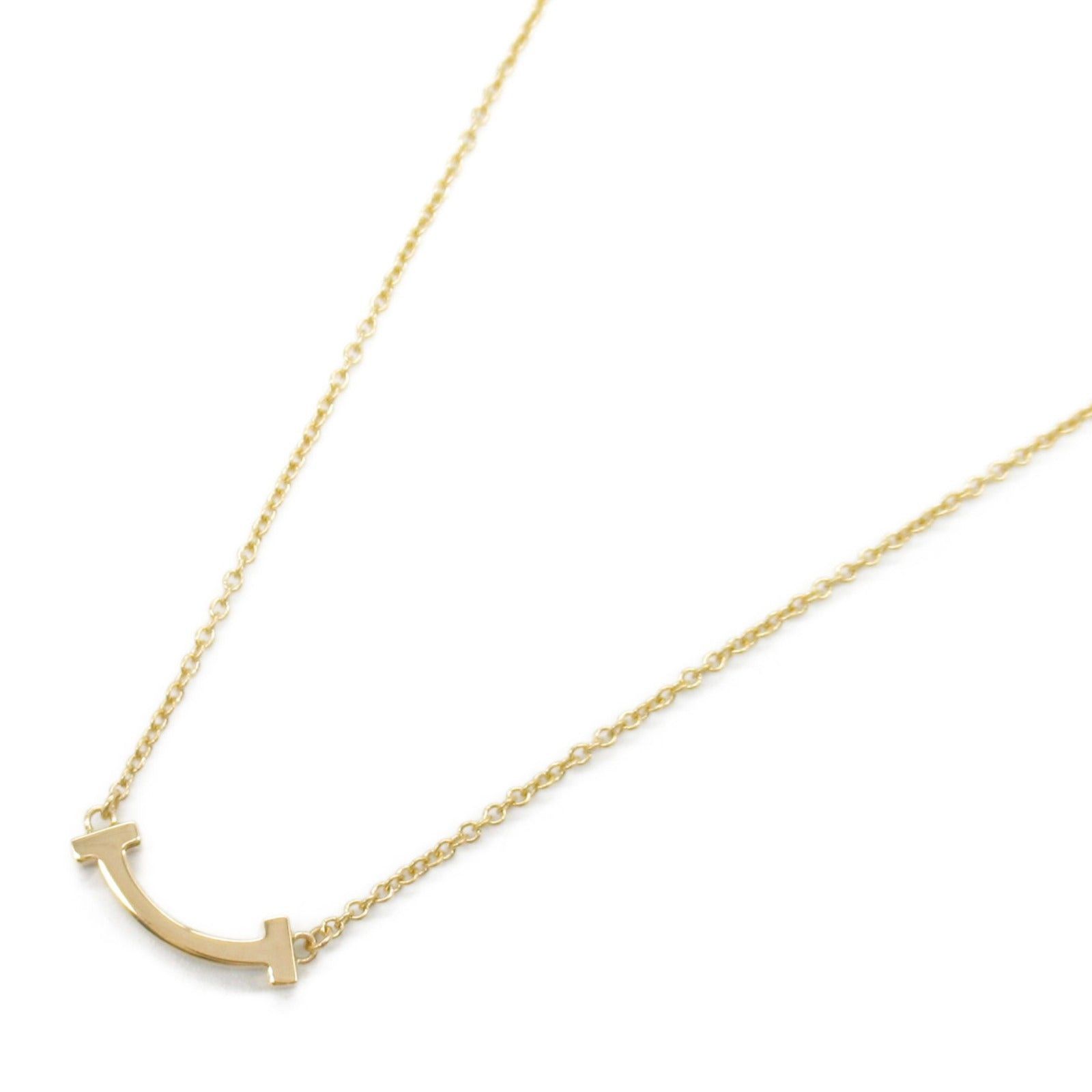 Tiffany & Co. Tiffany Co T Smile Mini Necklace K18Pg (Pink Gold) Gold Size ONE SIZE - 1 Thumbnail