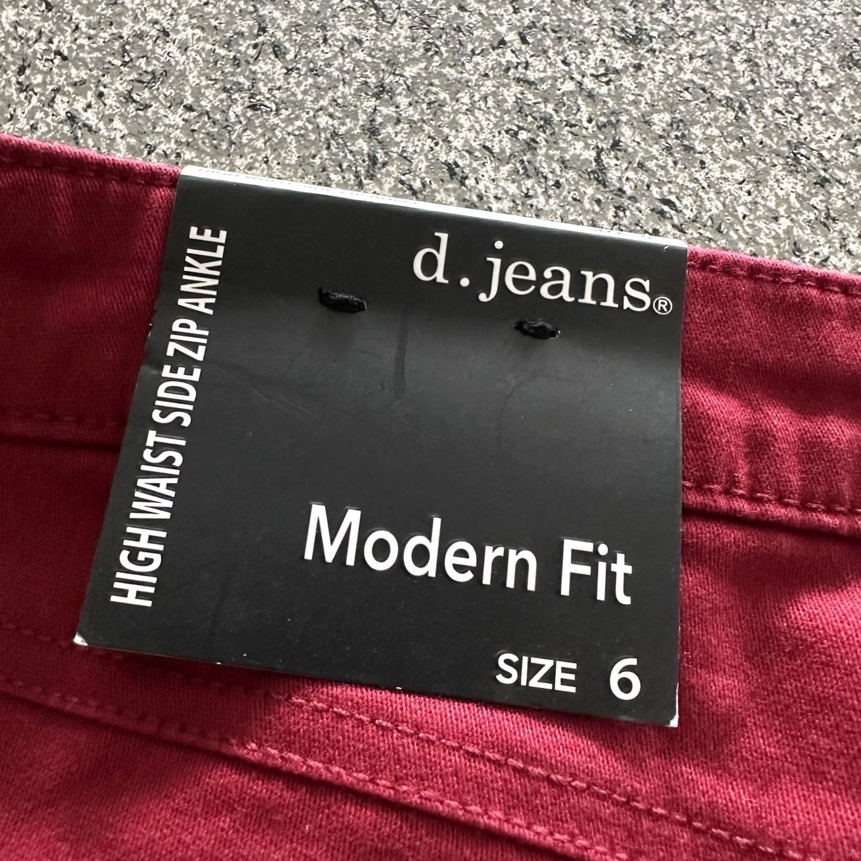 Vintage D. Jeans Red High Waist Ankle Jeans Women’s 6 Side Zip Skinny Stretch Relaxed 5-Pocket Denim Spring Women Jeans Size 28" / US 6 / IT 42 - 6 Thumbnail