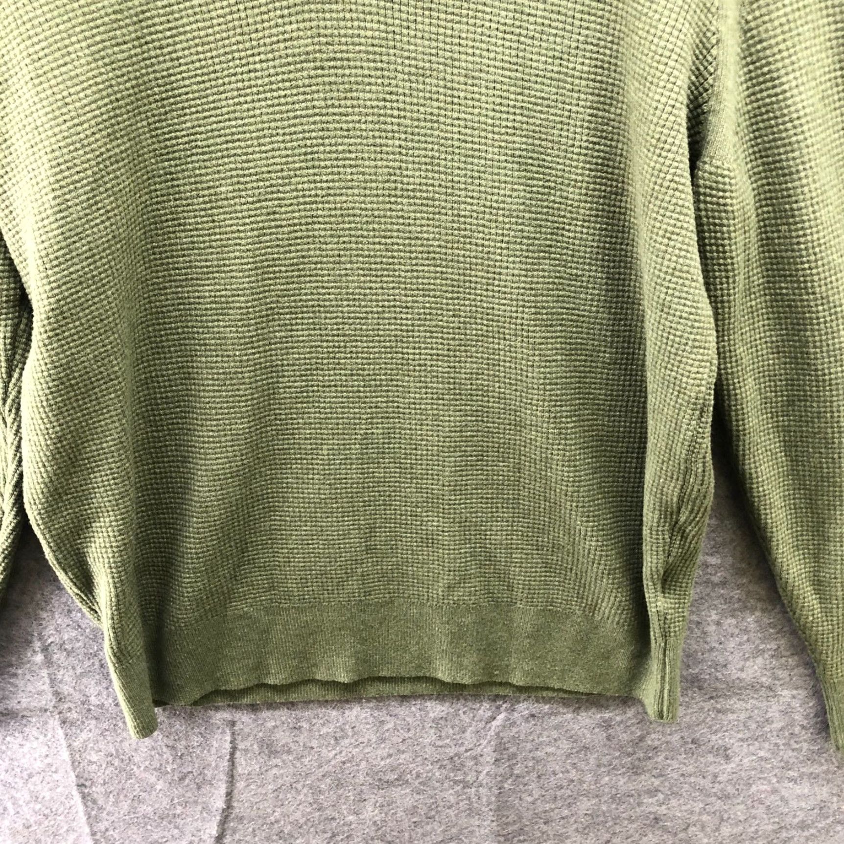 Olive PJ Paul Jones Waffle Knit Henley Sweater Mens L Olive Green Textured Pullover Knit Shirt Mens L Olive Green Classic Casual Winter Fall - Mens Size US L / EU 52-54 / 3 - 4 Thumbnail