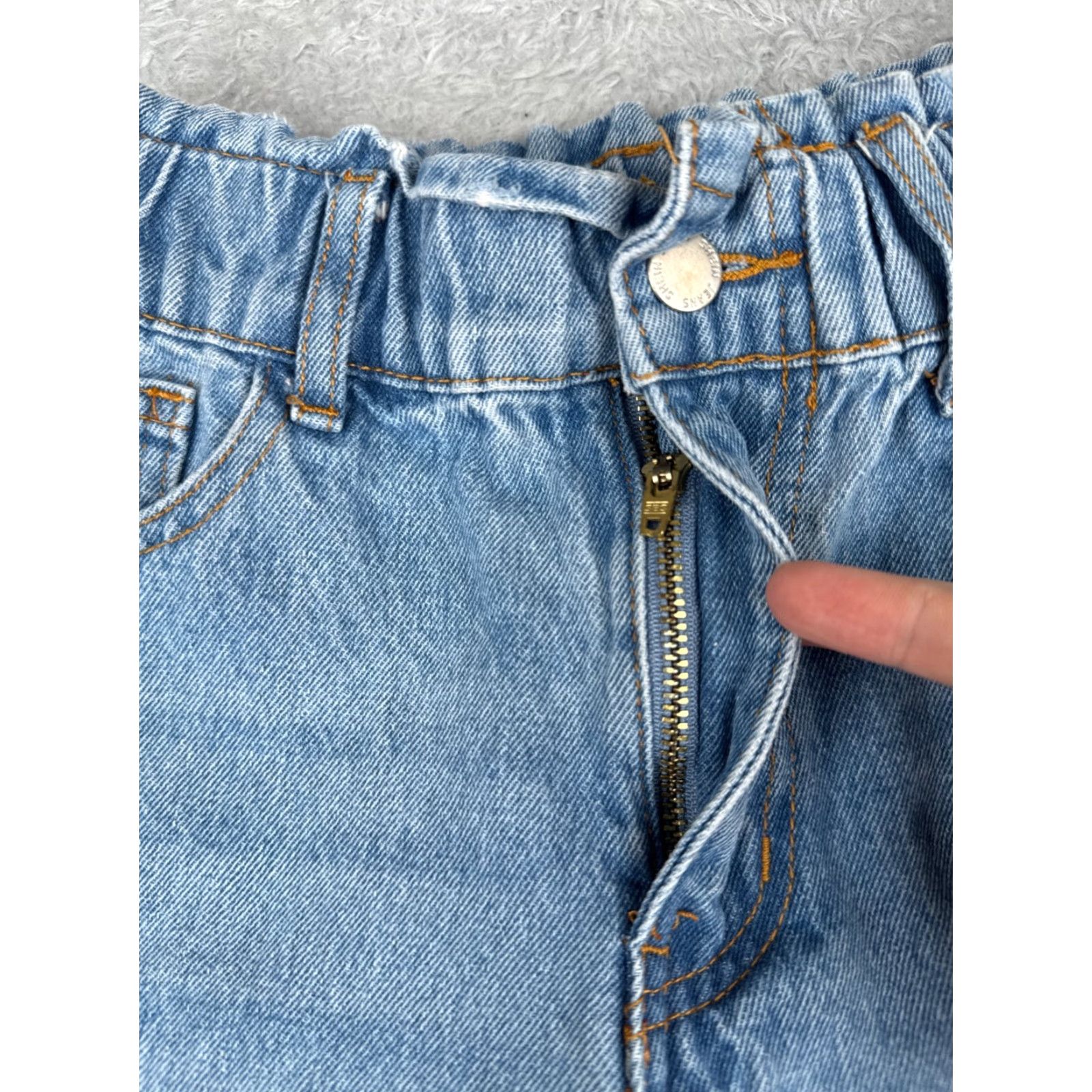 Shein SheIn Jeans Womens Small Petite Denim Straight 5-Pocket Elastic Waist Mid Rise Denim Jeans Blue Size 28" / US 6 / IT 42 - 5 Thumbnail