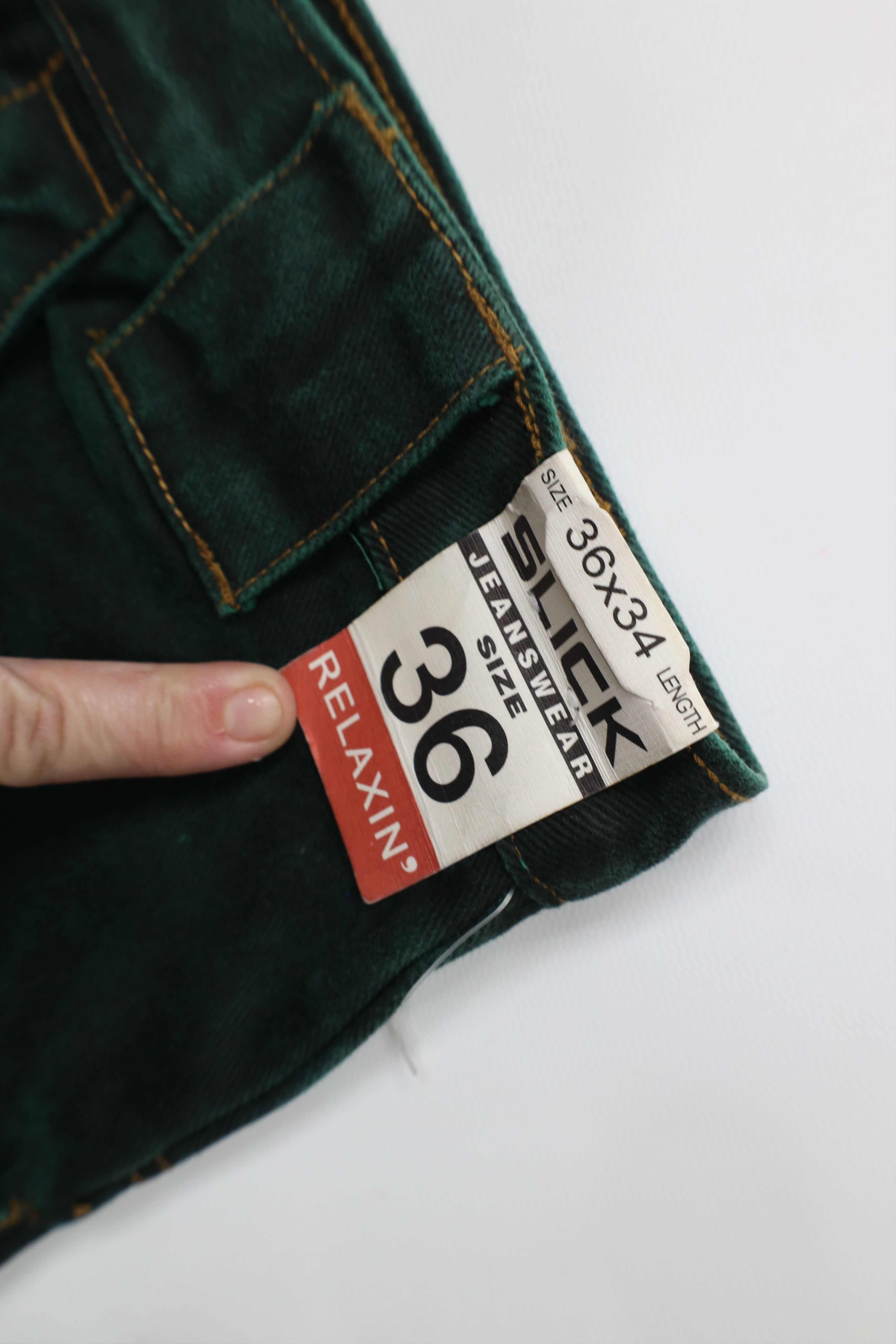 Vintage Deadstock Vintage 90s Streetwear Wash Skateboard Jeans Green Size US 36 / EU 52 - 8 Thumbnail