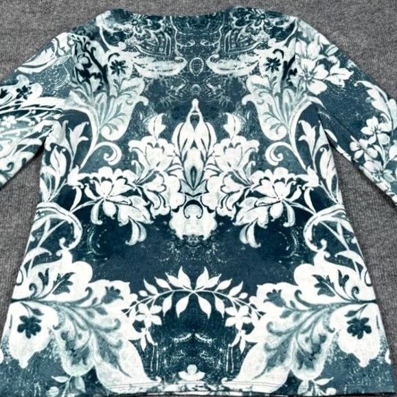 Vintage Chicos Shirt Floral Print Long Sleeve Tunic Top Paisley Lightweight Blue Size 0 Womens Size XS / US 0-2 / IT 36-38 - 2 Thumbnail