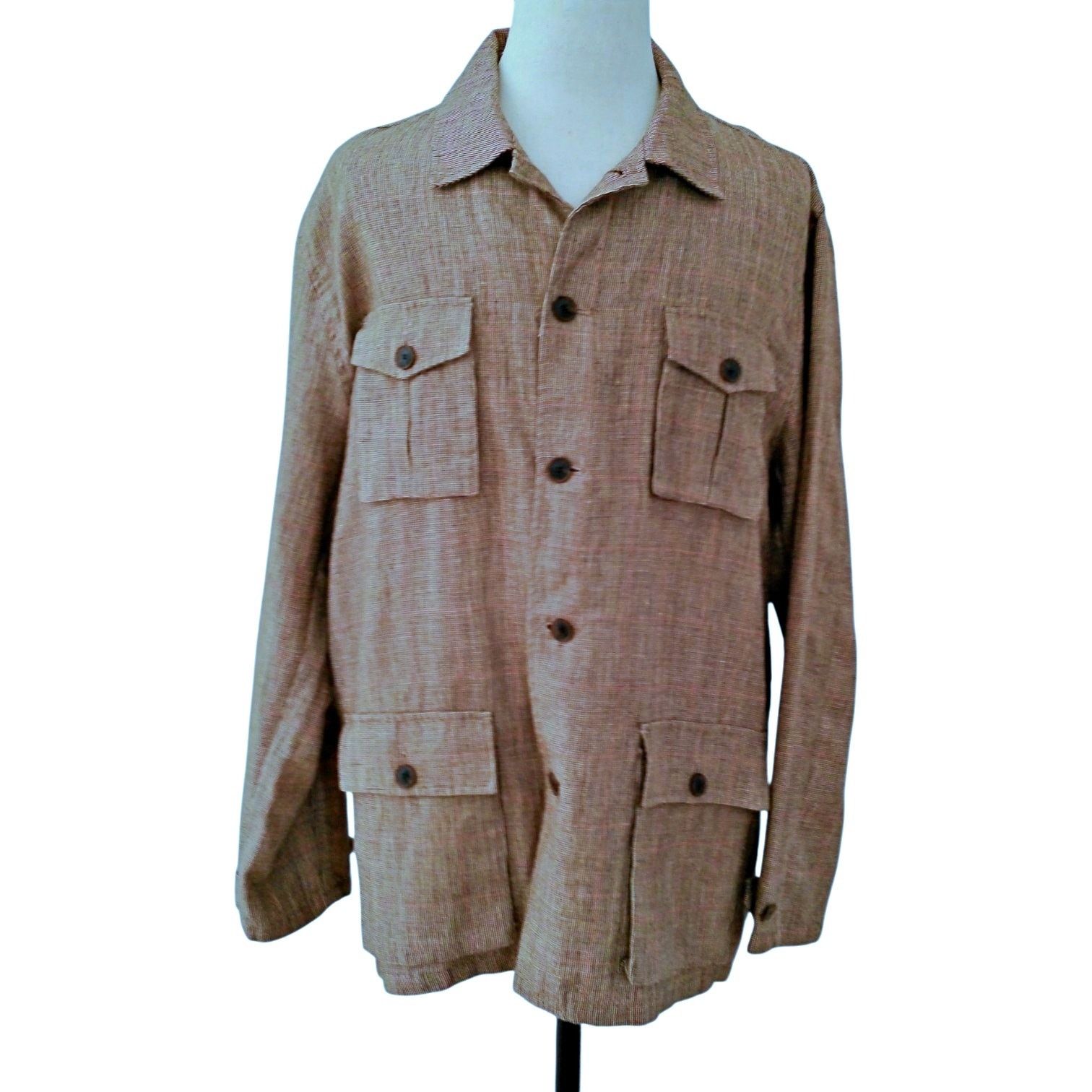 J.McLaughlin J. McLaughlin Italian Safari Jacket Wool Linen Blend NWOT Size US XXL / EU 58 / 5 - 2 Thumbnail
