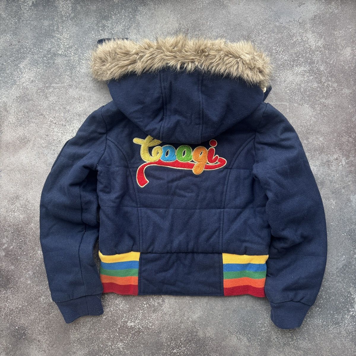 Coogi Coogi Vintage Y2K Faux Fur Hooded Wool Bomber Jacket Size M / US 6-8 / IT 42-44 - 9 Thumbnail