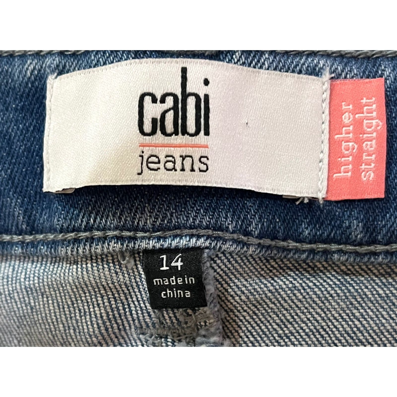 Vintage Cabi 5883 Style Higher Straight Jeans Size 14 Spring 2021 Collection VGUC Regular Women Blue Cotton Blend Denim Zip Solid Light Vintage No Size 36" / US 14 / IT 50 - 5 Thumbnail