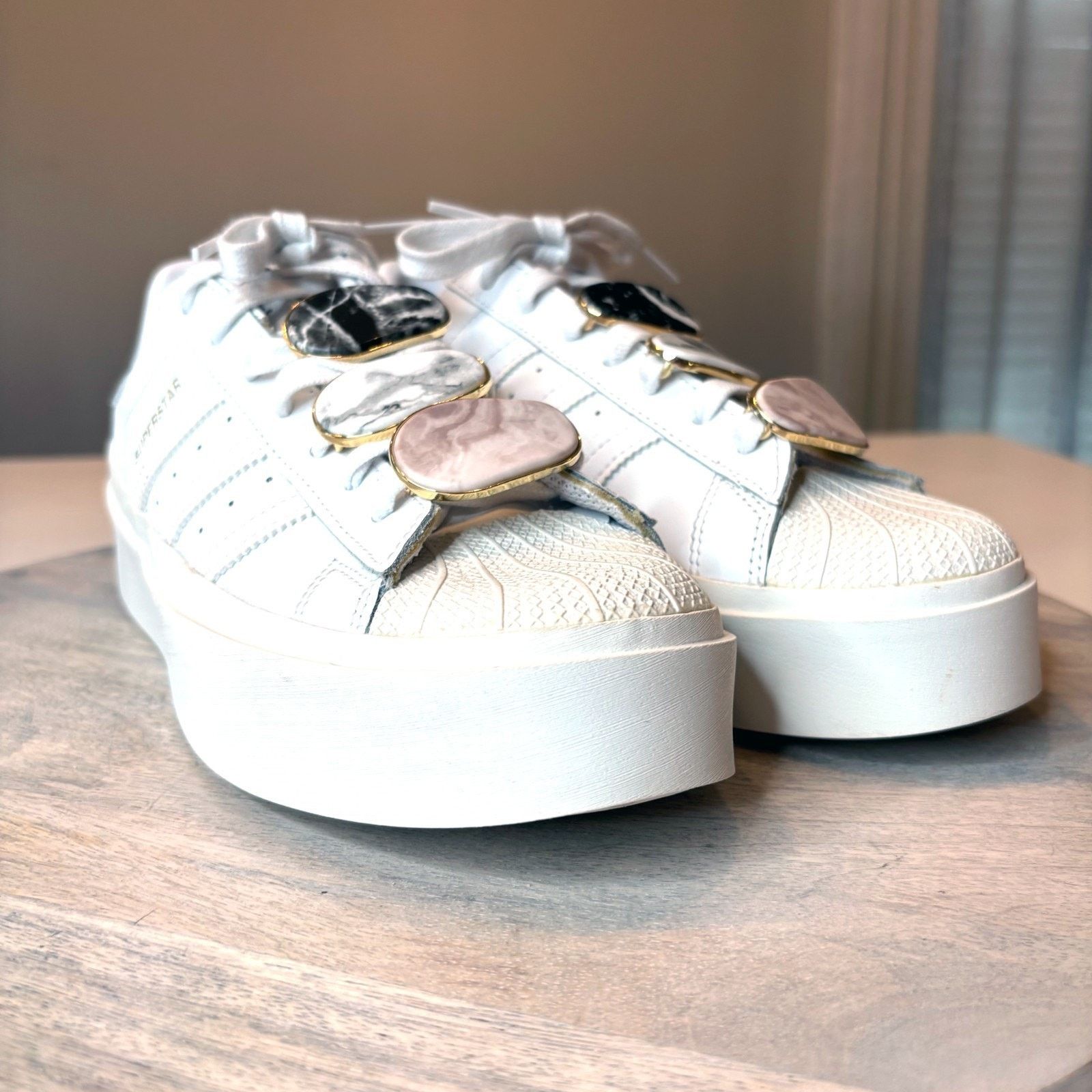 Adidas Adidas Superstar Platform Women's 8.5 White Marble Sneakers Size US 8.5 / IT 38.5 - 6 Thumbnail