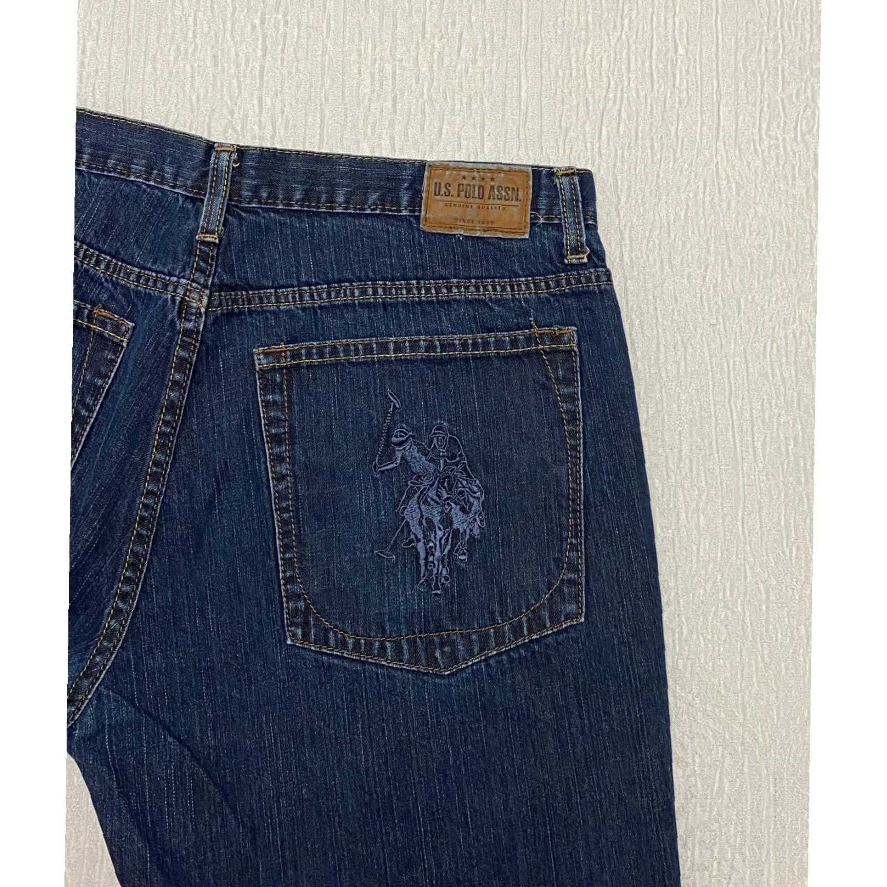 U.S. Polo Assn. VINTAGE US Polo ASSN Jeans Men 36x28 Blue Relaxed Straight Embroidered Big Pony Jeans Size US M / EU 48-50 / 2 - 2 Thumbnail