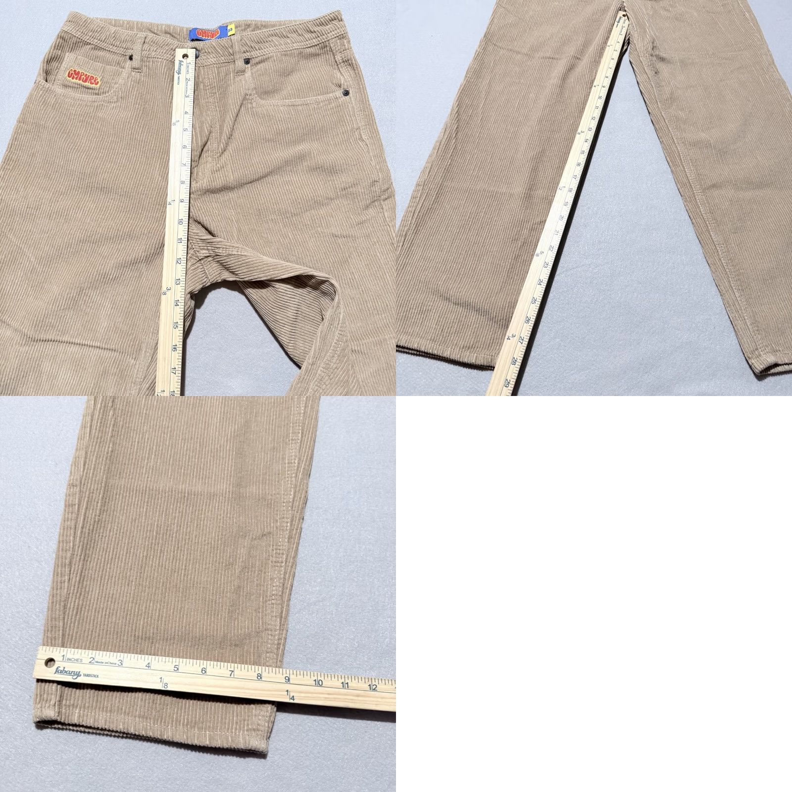 Empyre Empyre Tori Skate Pants Men Khaki Corduroy Mid Rise Relaxed Baggy 33x28 Size US 33 - 9 Thumbnail