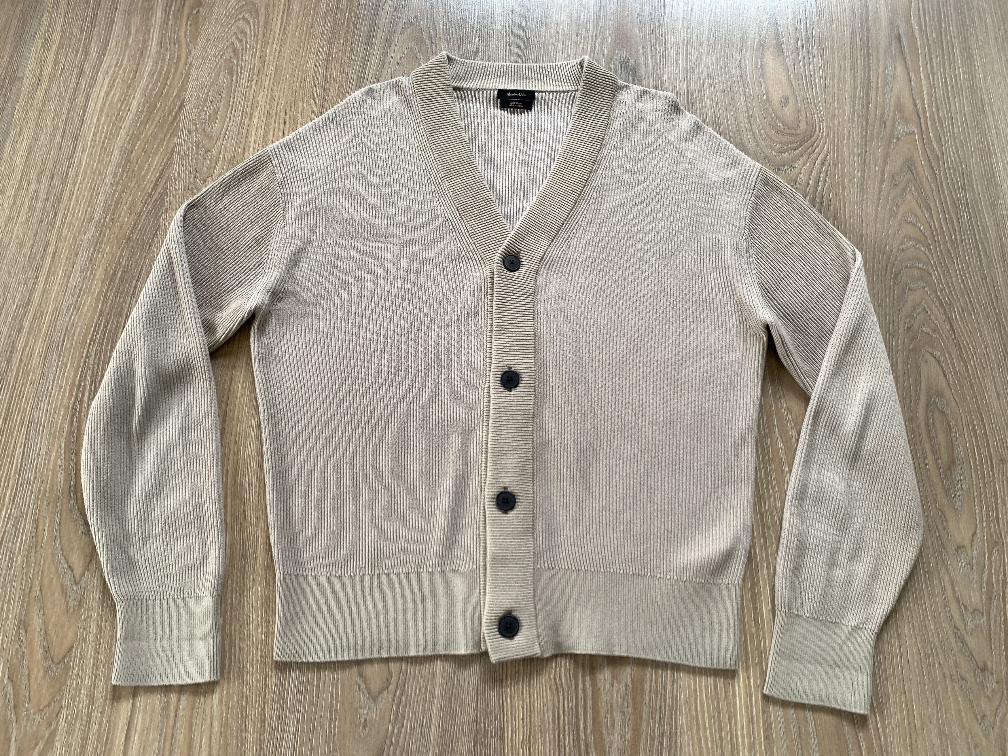 Massimo Dutti Massimo Dutti Mens Beige Cotton Cardigan Size US M / EU 48-50 / 2 - 2 Thumbnail
