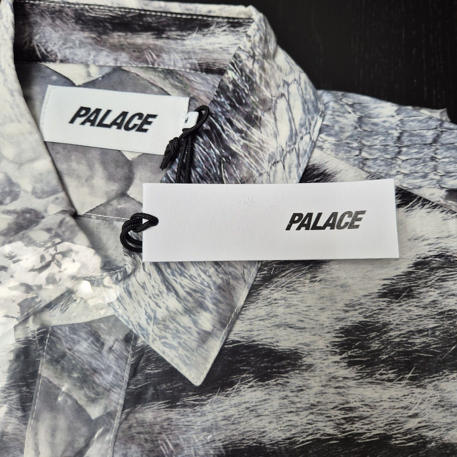 Palace Palace Animal Print Buttown Down Shirt Grey Medium FW23 Size US M / EU 48-50 / 2 - 7 Thumbnail