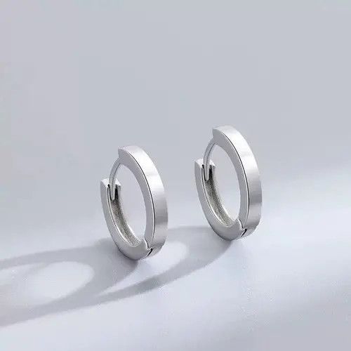 Other Small silver hoop earrings for men women unisex style Size ONE SIZE - 2 Thumbnail