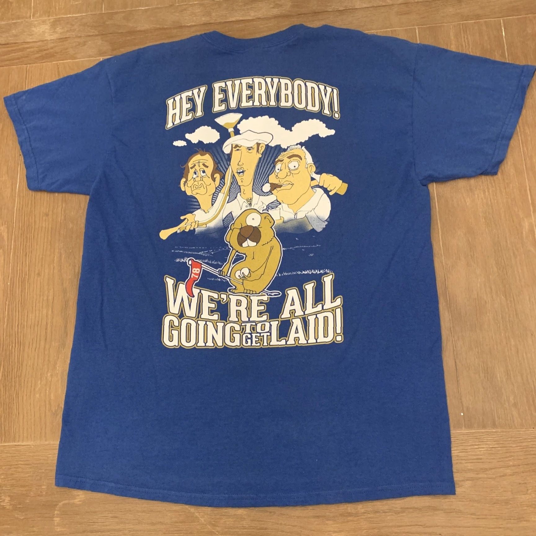 Gildan Wilkes University Winter Weekend Caddy Shack Funny T-Shirt Size L Unisex Adults Blue N/A Size US L / EU 52-54 / 3 - 5 Thumbnail