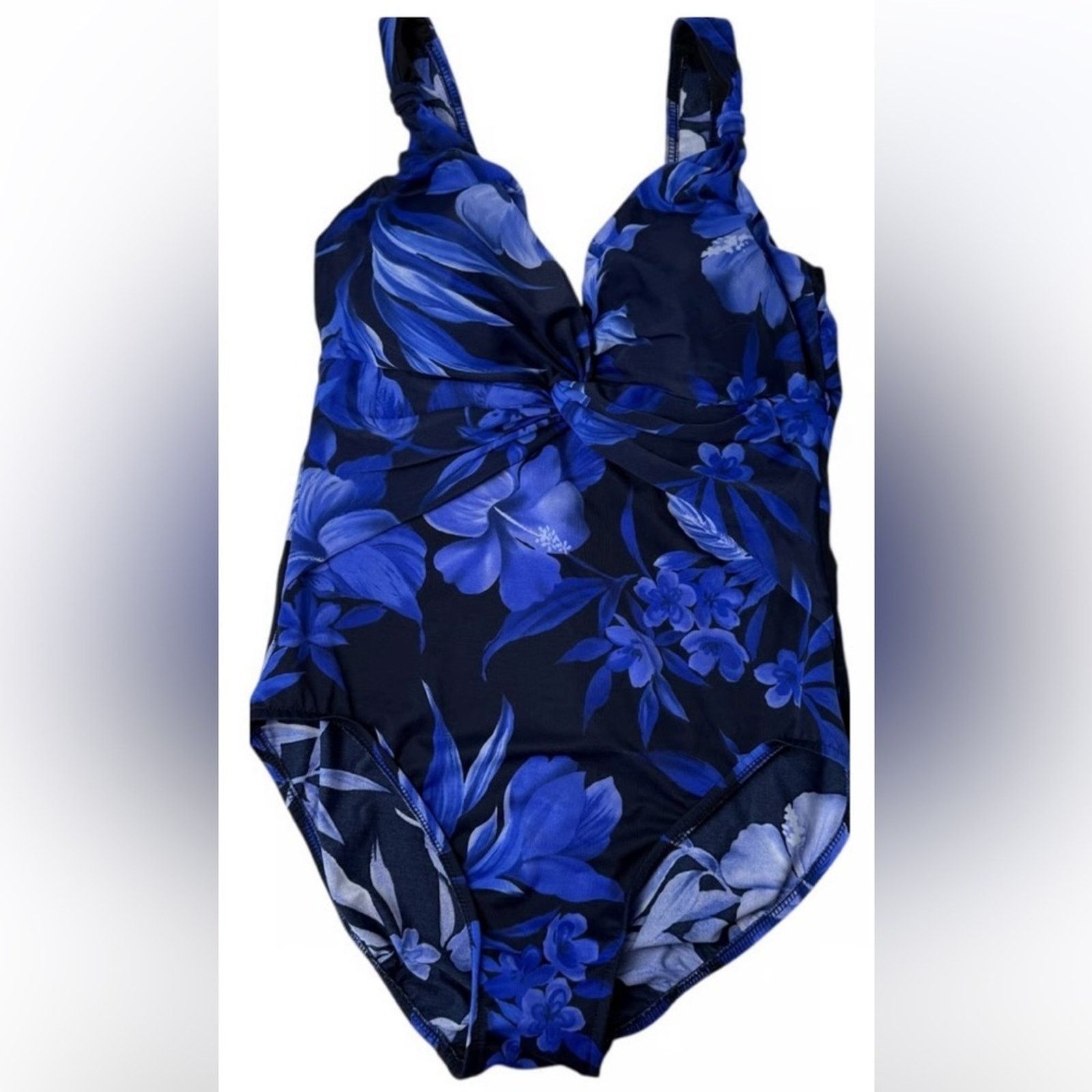 The Unbranded Brand Miracle Suit Blue Floral One Piece Swimsuit, Size 14 Size XL / US 12-14 / IT 48-50 - 1 Thumbnail