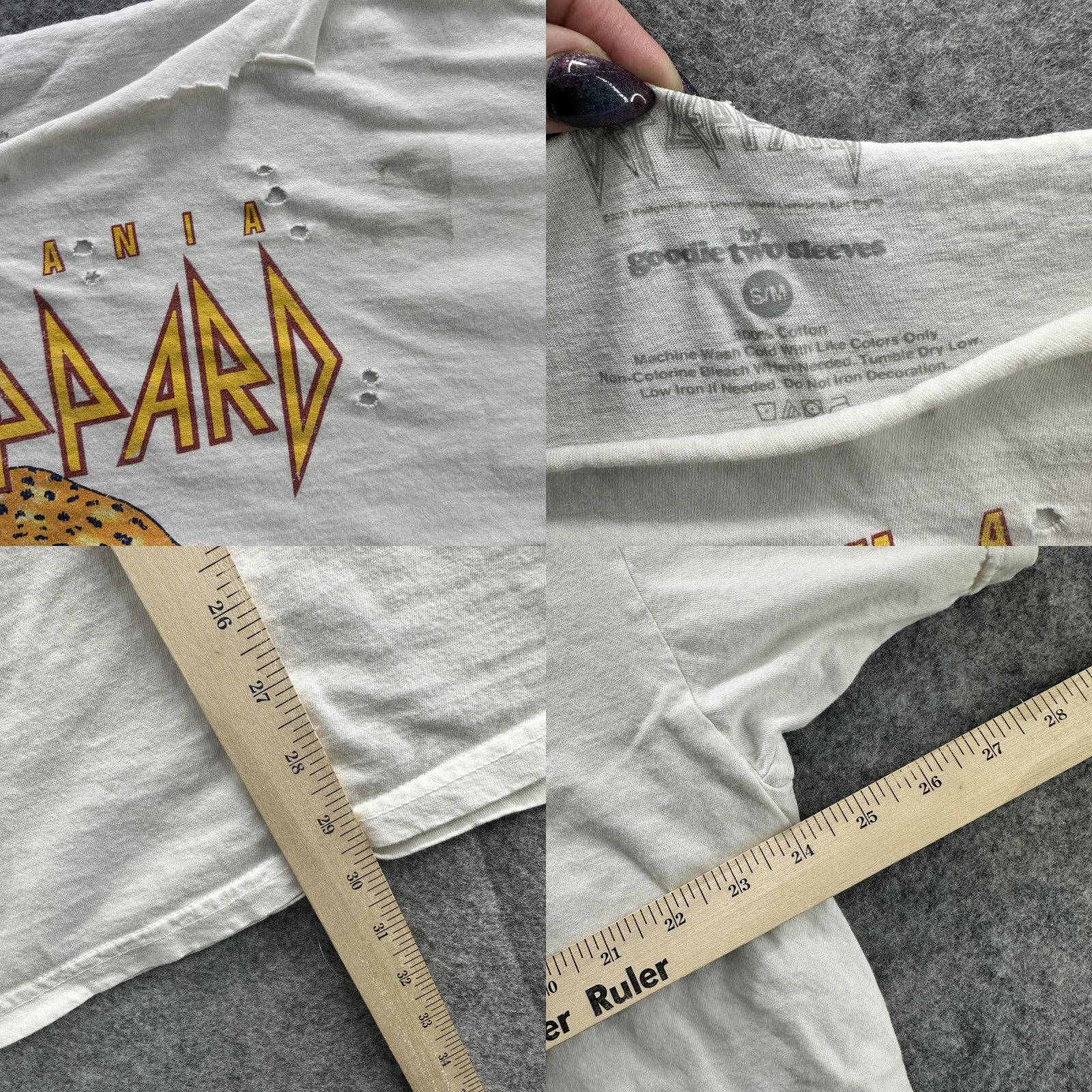 Vintage VINTAGE Def Leppard Shirt Womens Small White Pyromania 1983 Tour Distressed 80s Rock Mens/Girls? Size S / US 4 / IT 40 - 8 Thumbnail