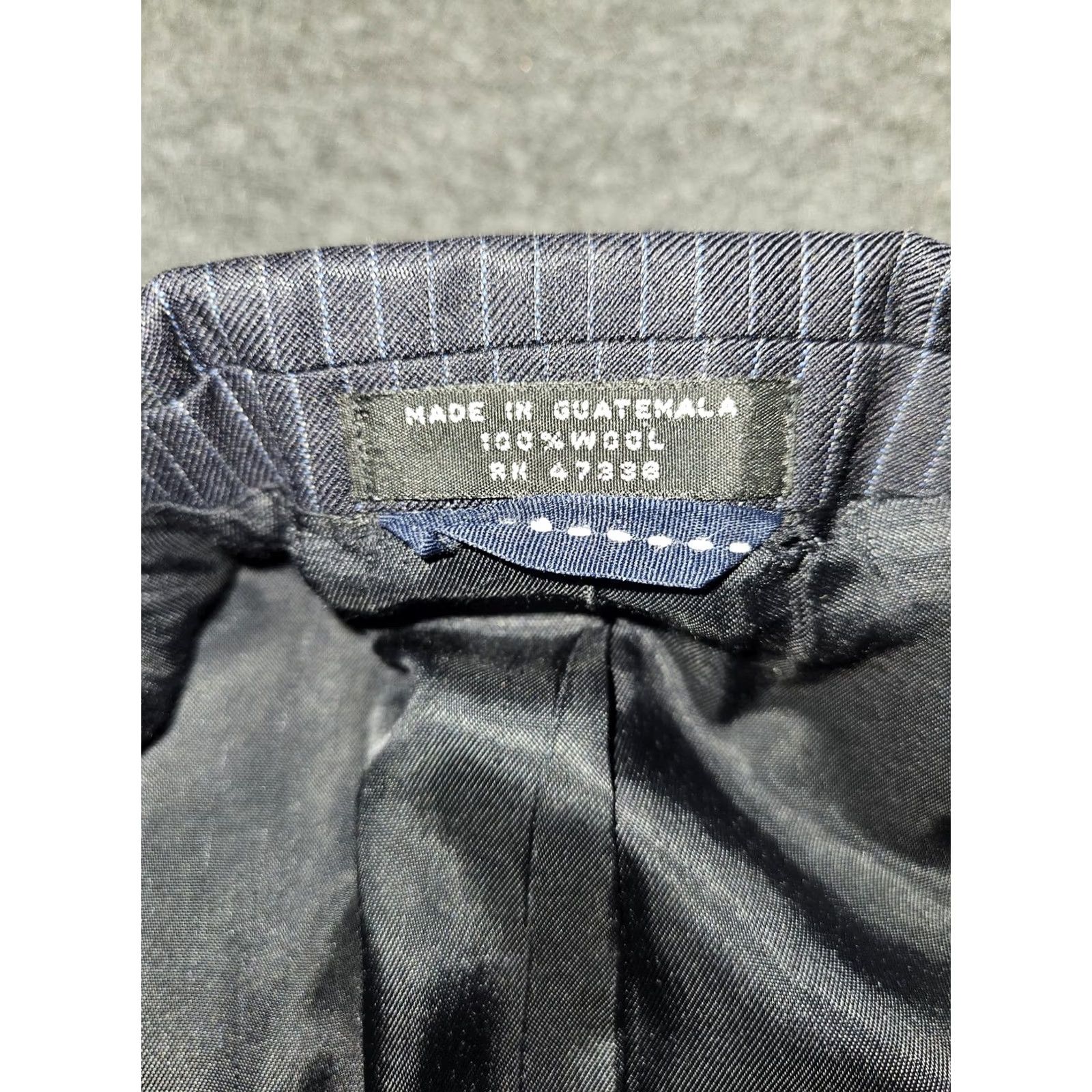 Tommy Hilfiger Tommy Hilfiger Blazer Mens 52L Navy Blue Pinstripe Wool Suit Jacket Coat Pinstripe Notch Two-Button Long 52L Navy Mens Business Formal Blazer Size 52R - 2 Thumbnail