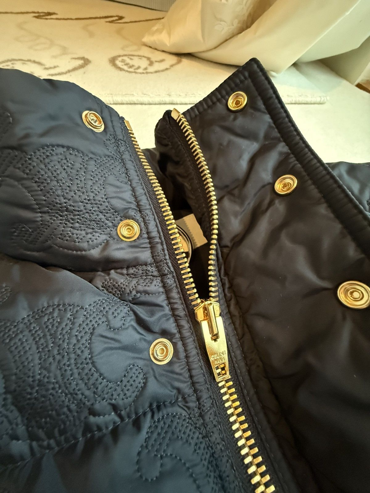 Celine $5k Celine Long Triomphe black logo coat jacket Hedi Slimane Size US M / EU 48-50 / 2 - 11 Thumbnail
