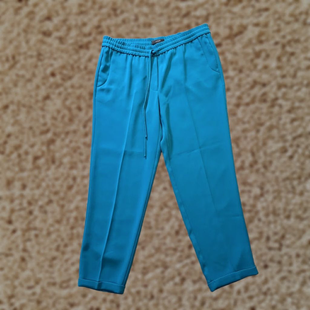 J.Crew J.CREW Pants Womens Size 4 Blue Green Tapered Pull On Pockets Career Capsule Dress Pants Size 27" / US 4 / IT 40 - 1 Thumbnail