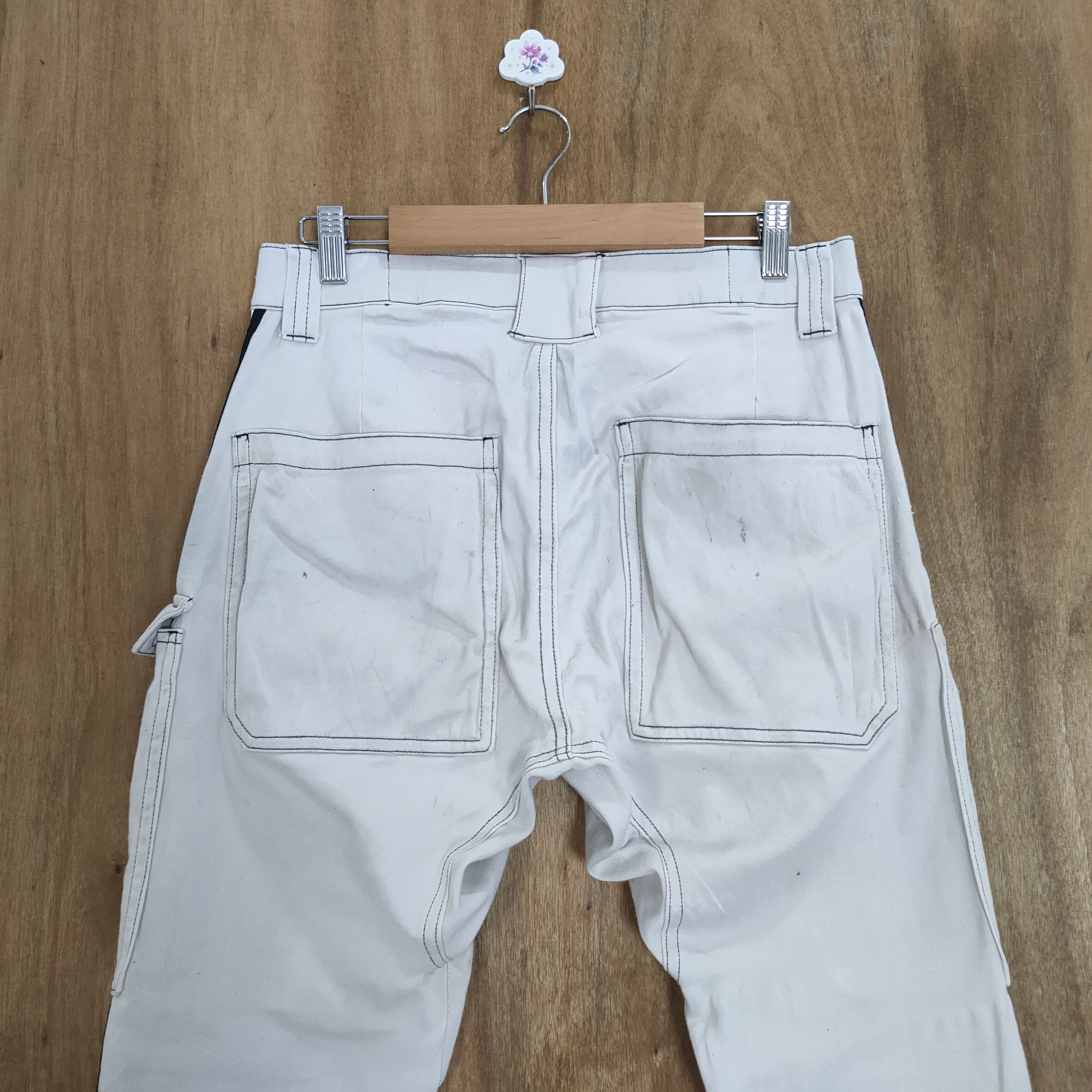 Japanese Brand × White's Boots VINTAGE DINNOVATION FADED WHITE CARGO PANTS Size US 32 / EU 48 - 8 Thumbnail
