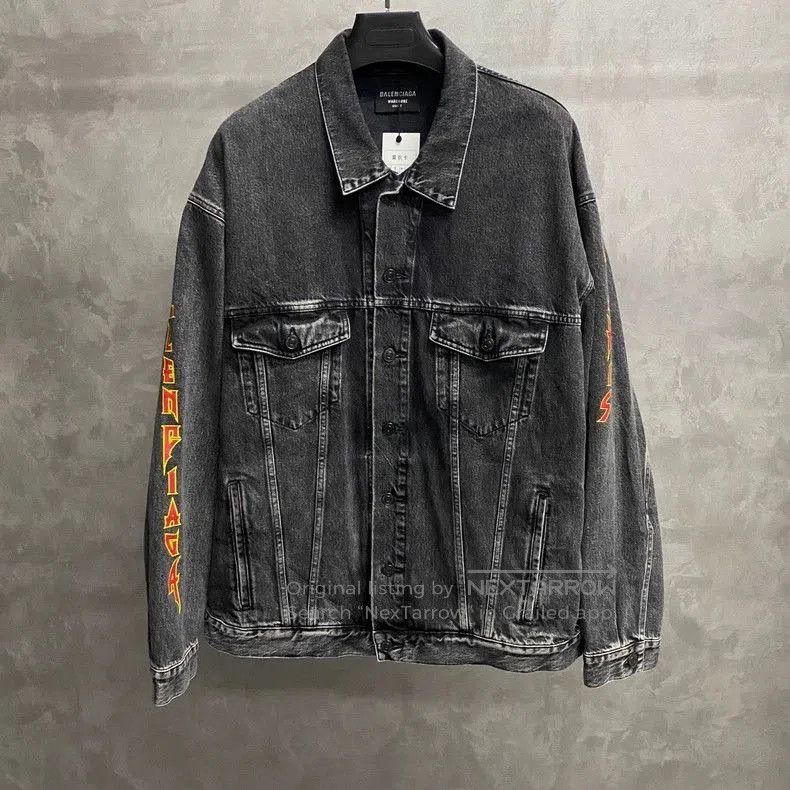Balenciaga Balenciaga Black Gray Denim Jacket. Size US S / EU 44-46 / 1 - 1 Thumbnail