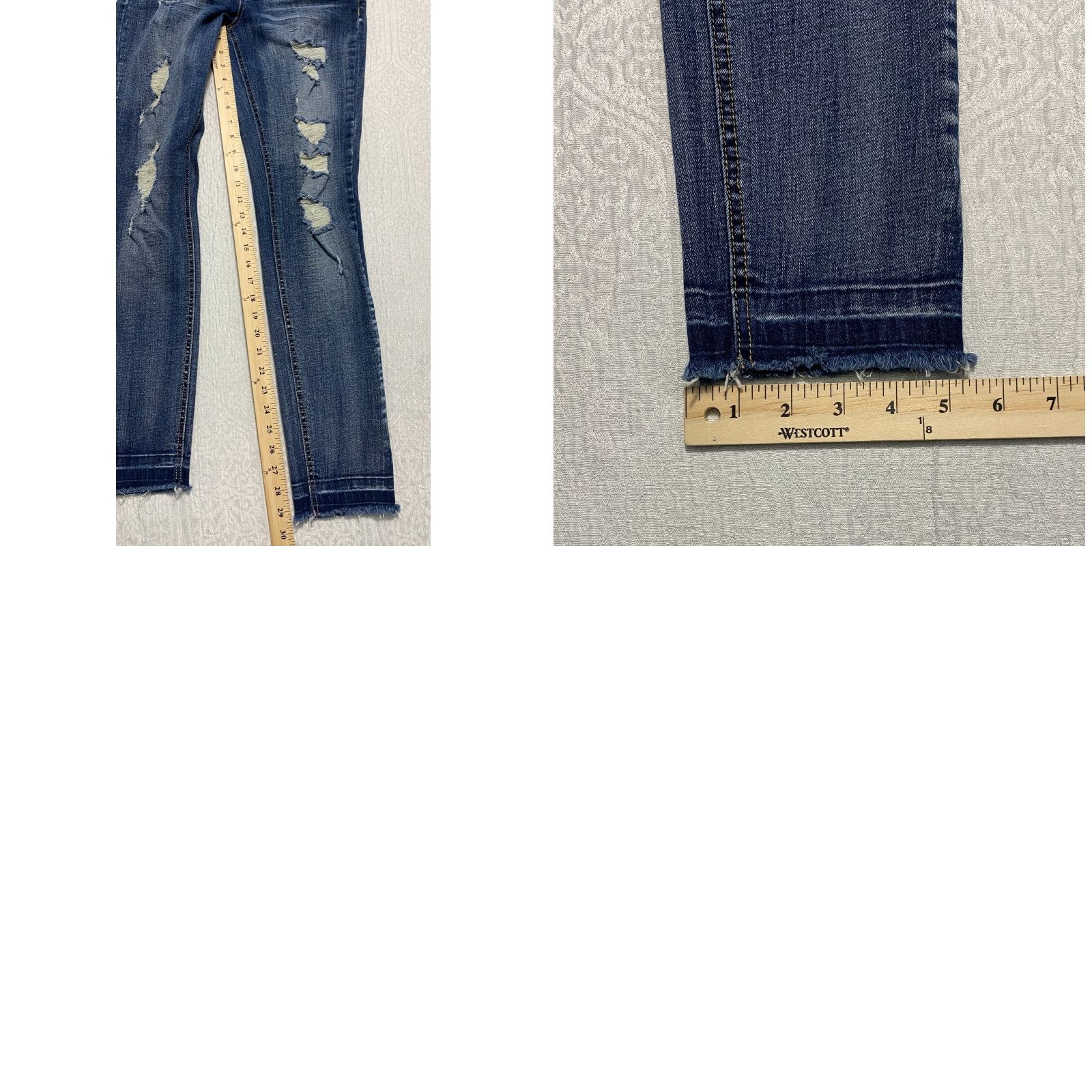 Vintage Dollhouse Jeans Skinny Distressed Ripped Alexa Blue Size 9 Denim 5-Pocket Womens Slim Mid Rise Jeans Size 30" / US 8 / IT 44 - 8 Thumbnail