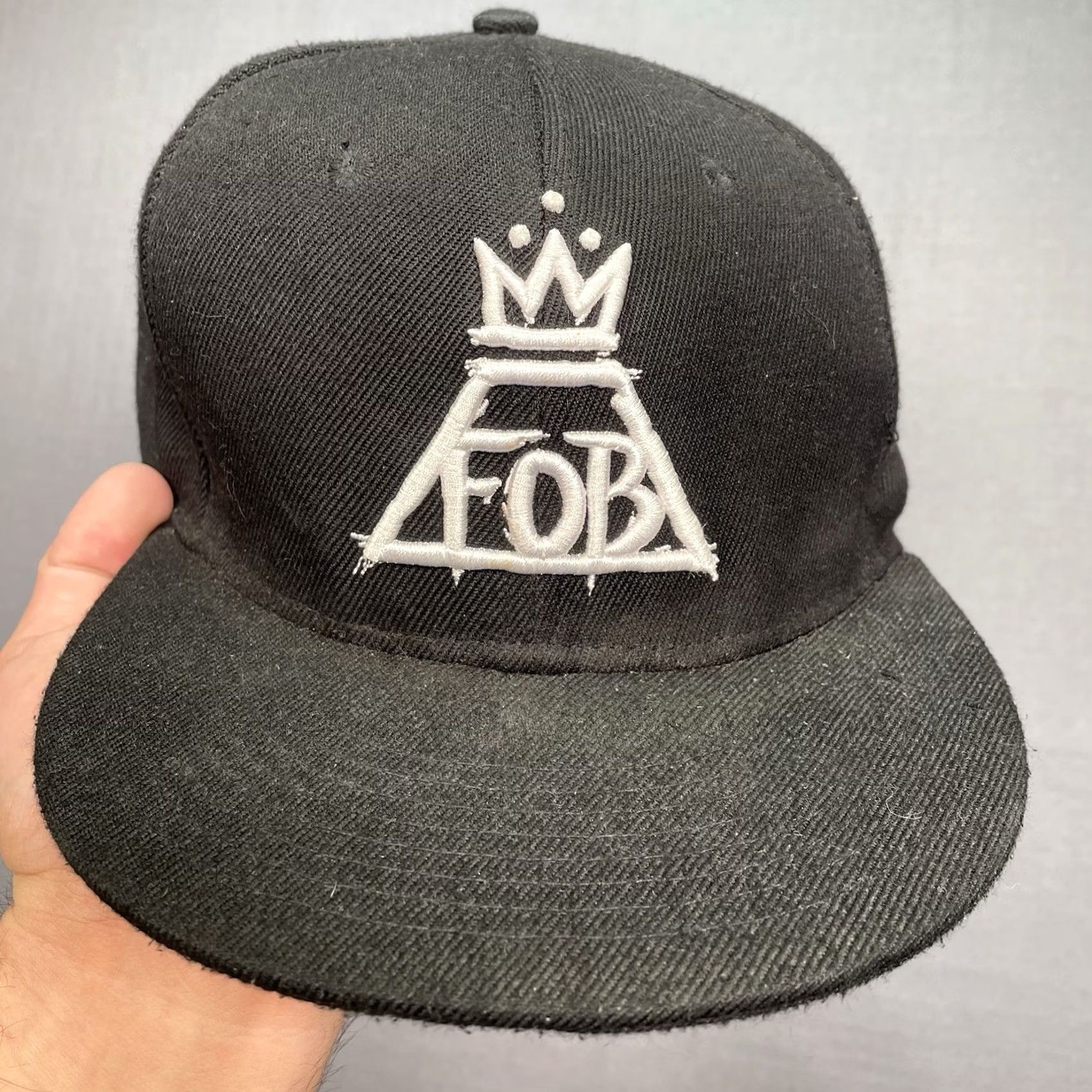 Vintage Fall Out Boy Fall Out Hat One Size Adjustable Black Baseball Cap 2013 Tour FOB Size ONE SIZE - 2 Thumbnail
