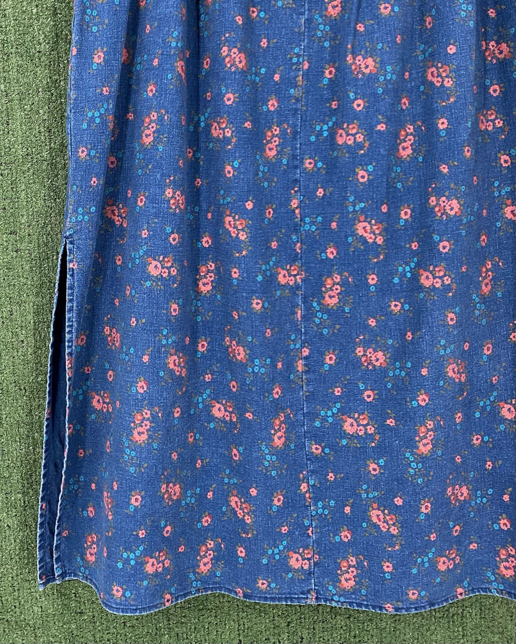 Vintage Y2K Denim Jean Floral All Over Print Long Skirt 34” Waist Size 34" / US 12 / IT 48 - 7 Thumbnail