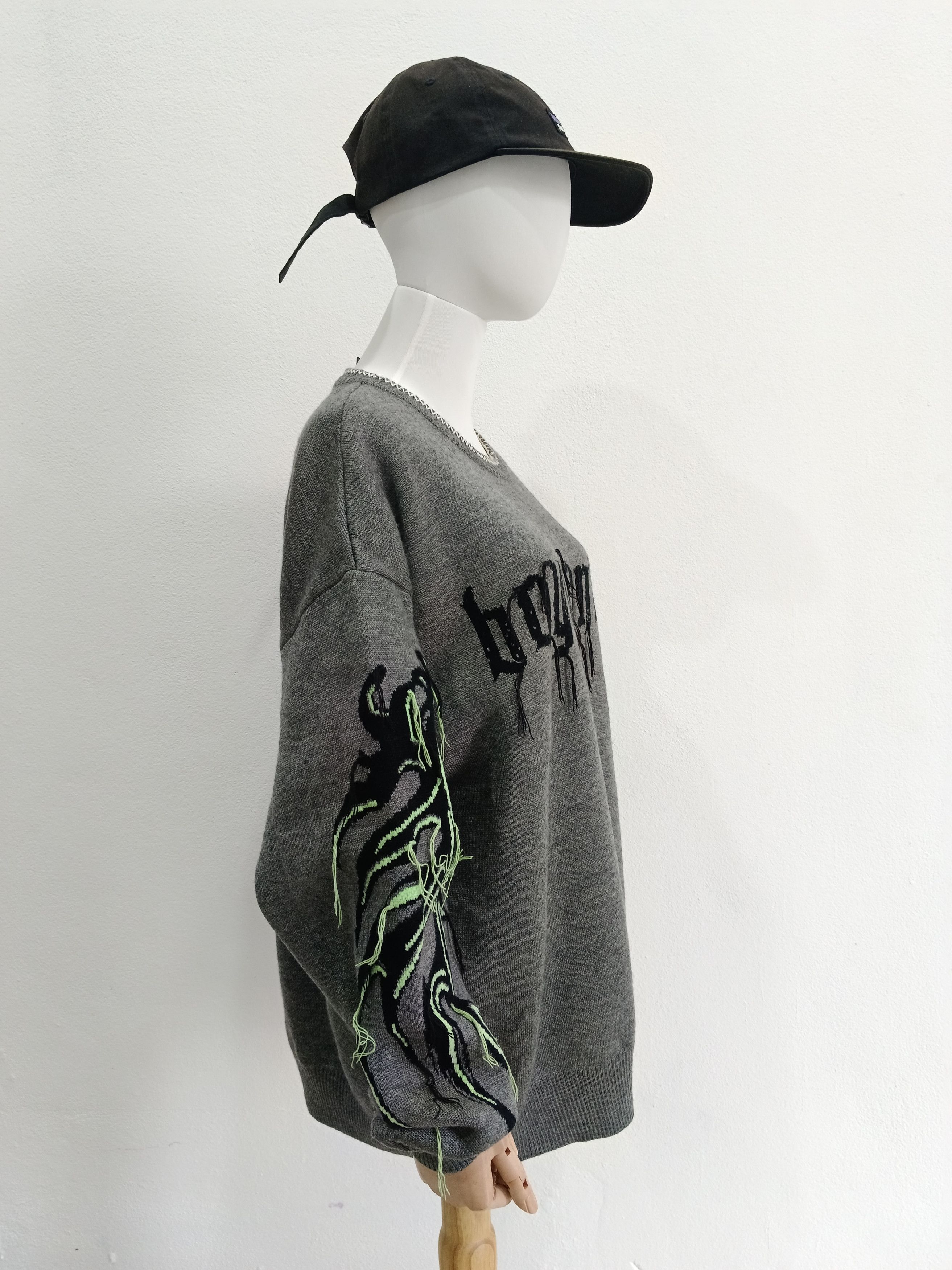 Boy London Boy London Oversized Knit Sweater - Flame Graphics Size US M / EU 48-50 / 2 - 2 Thumbnail