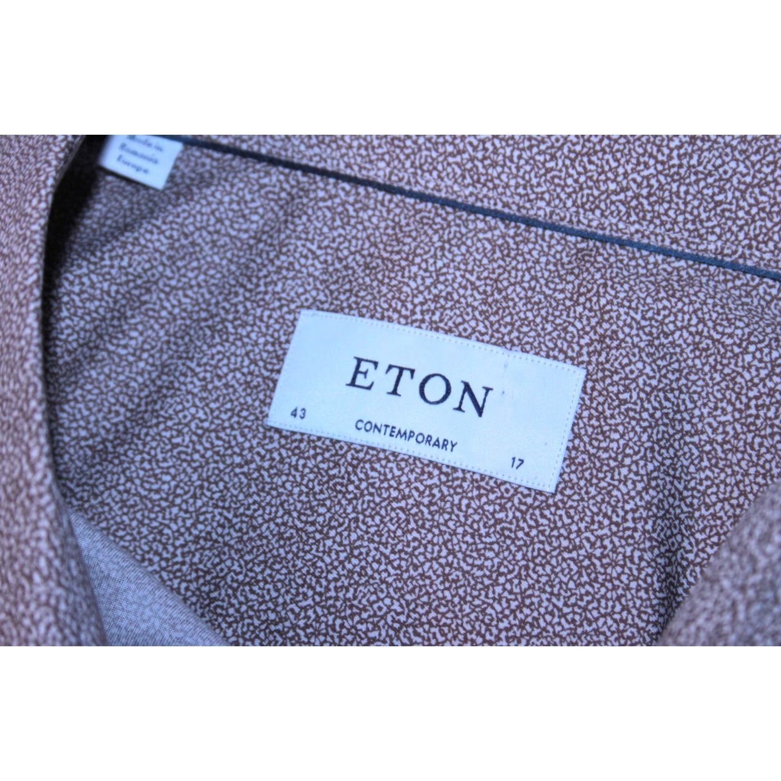 Eton Eton Mens Dress Shirt Size 43 17 Brown Business Regular Size US XL / EU 56 / 4 - 5 Thumbnail
